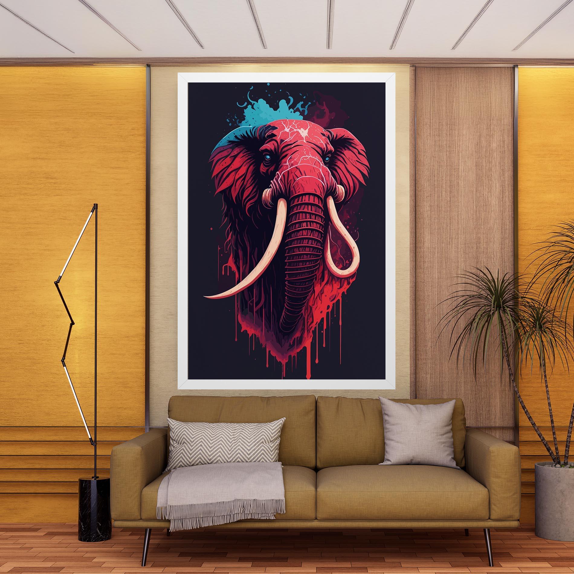 Картина на платно Blue Red Elephant mockup 9
