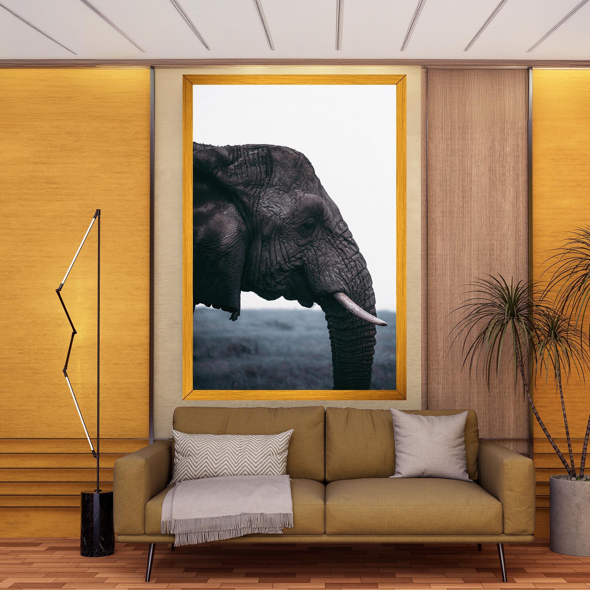 Картина на платно Close Grey Eelephant mockup 9