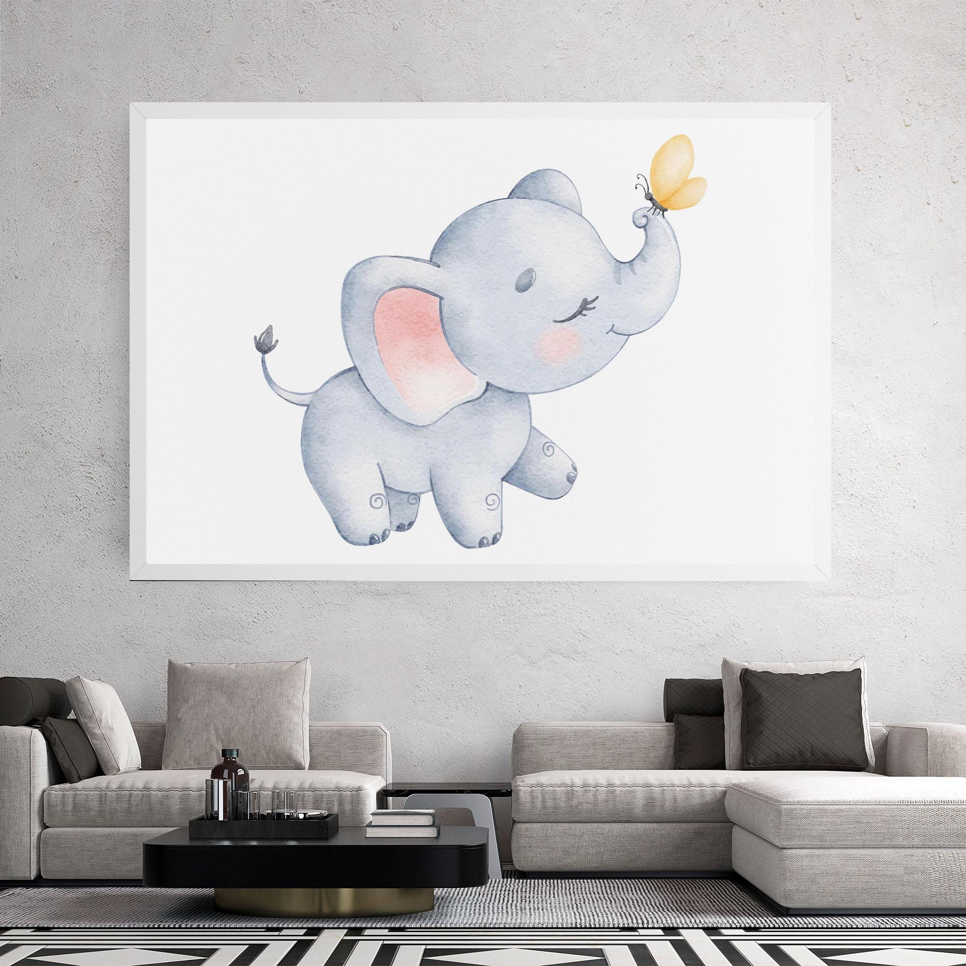 Картина на платно Elephant Butterfly mockup 2