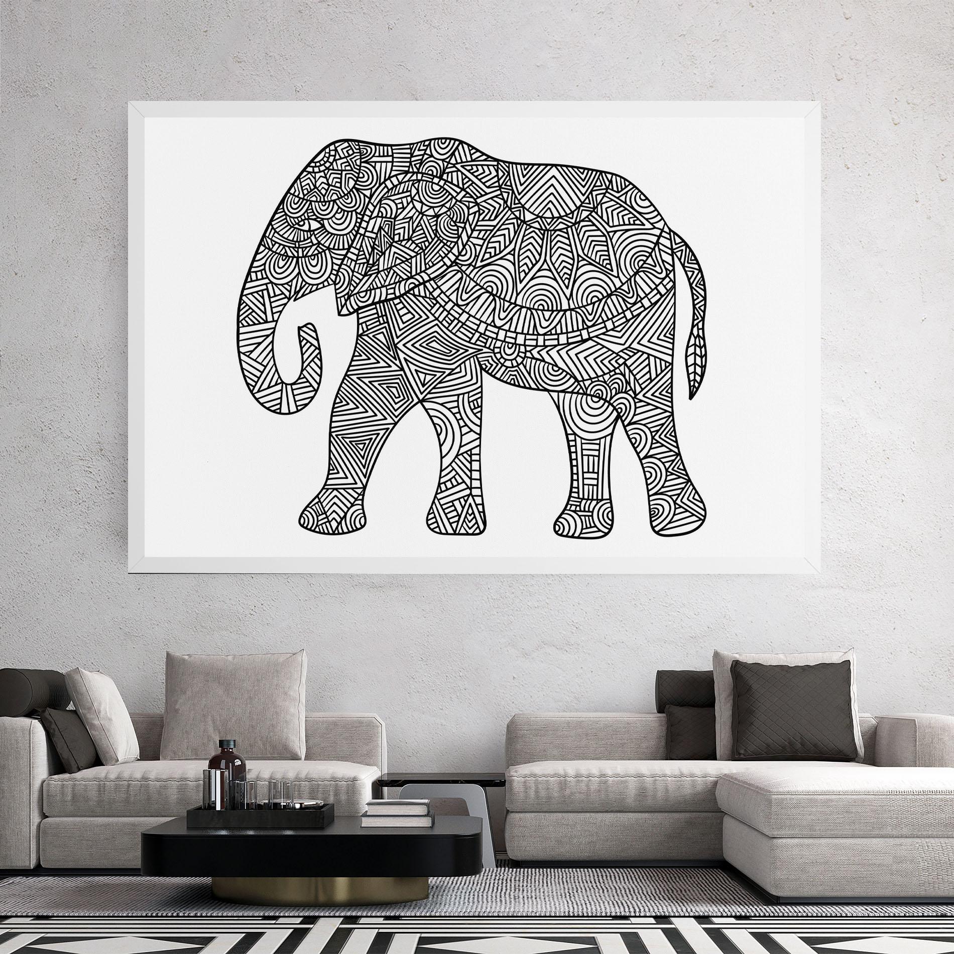 Картина на платно Elephant Mandala mockup 2