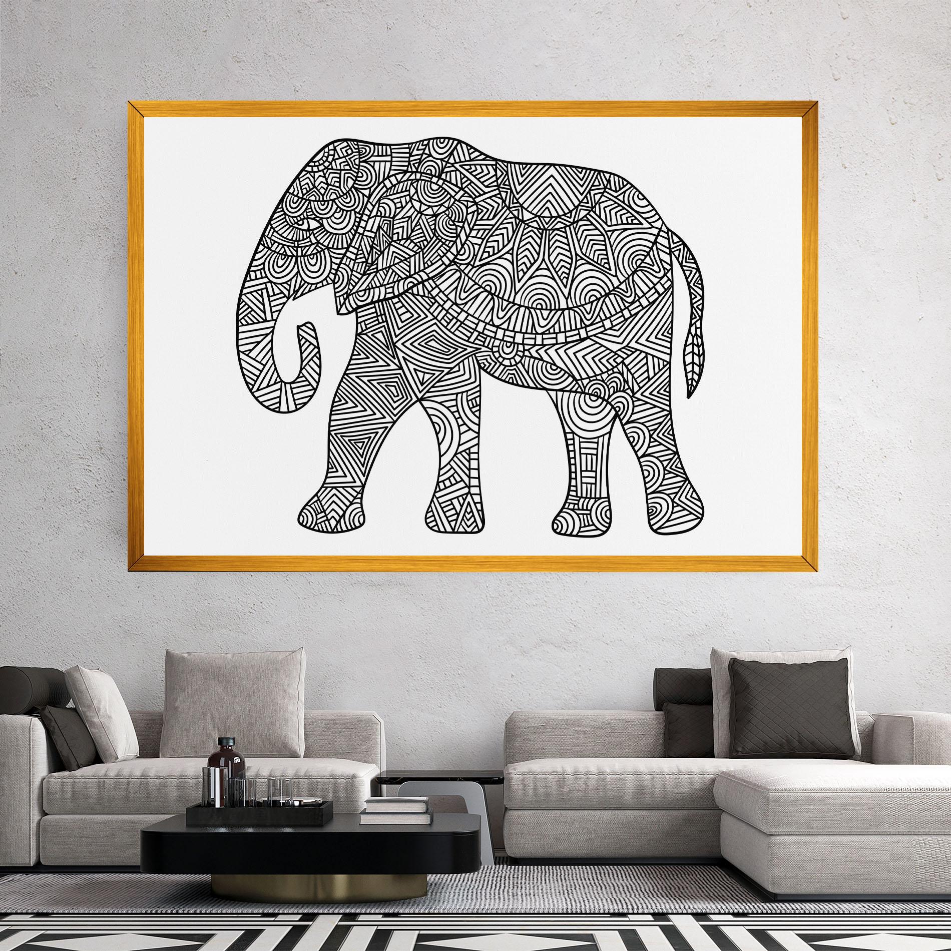 Картина на платно Elephant Mandala mockup 2