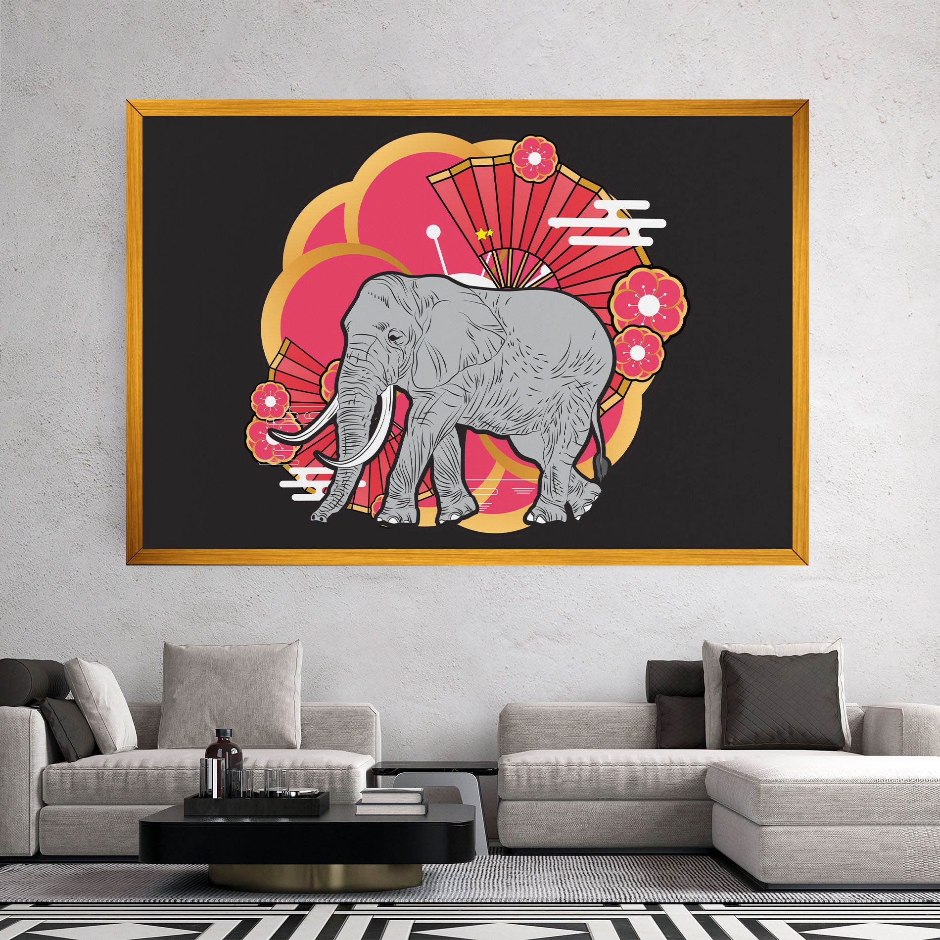 Elephant On Pink mockup 2