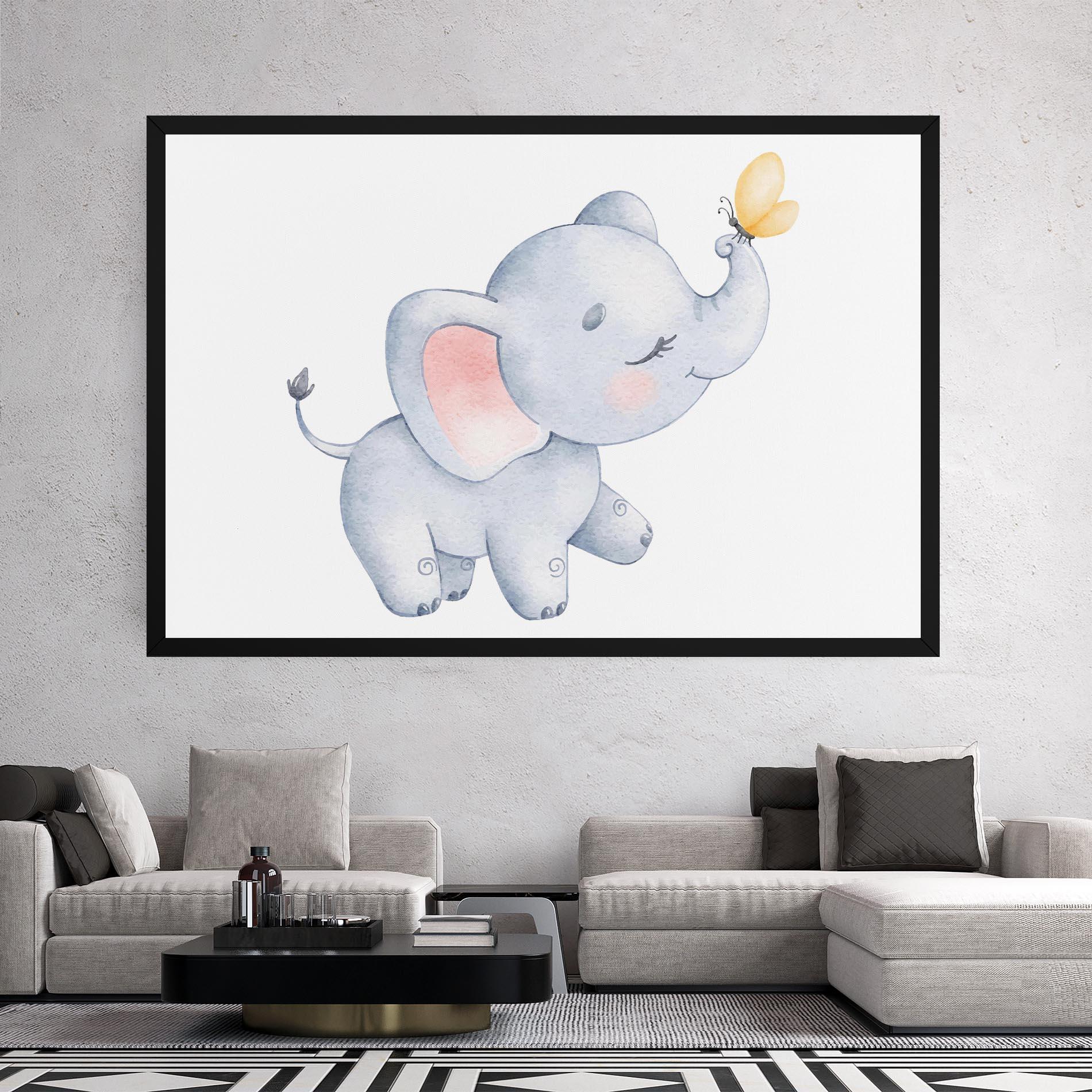Картина на платно Elephant Butterfly mockup 2