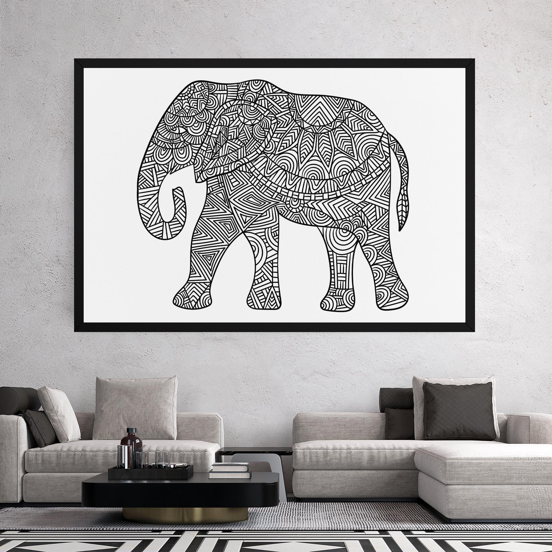 Картина на платно Elephant Mandala mockup 2