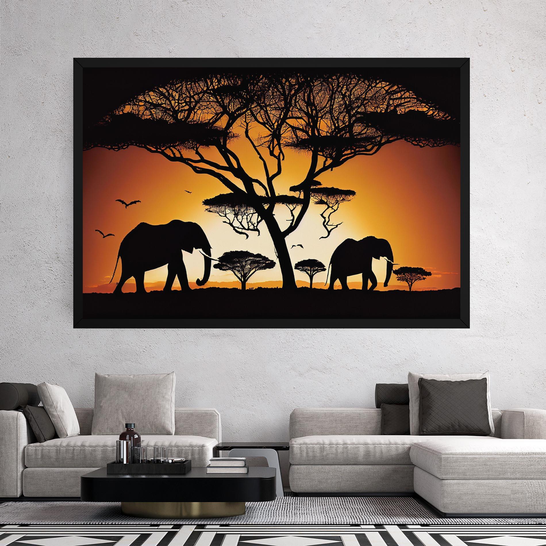 Картина на платно Sunset Silhouette mockup 2