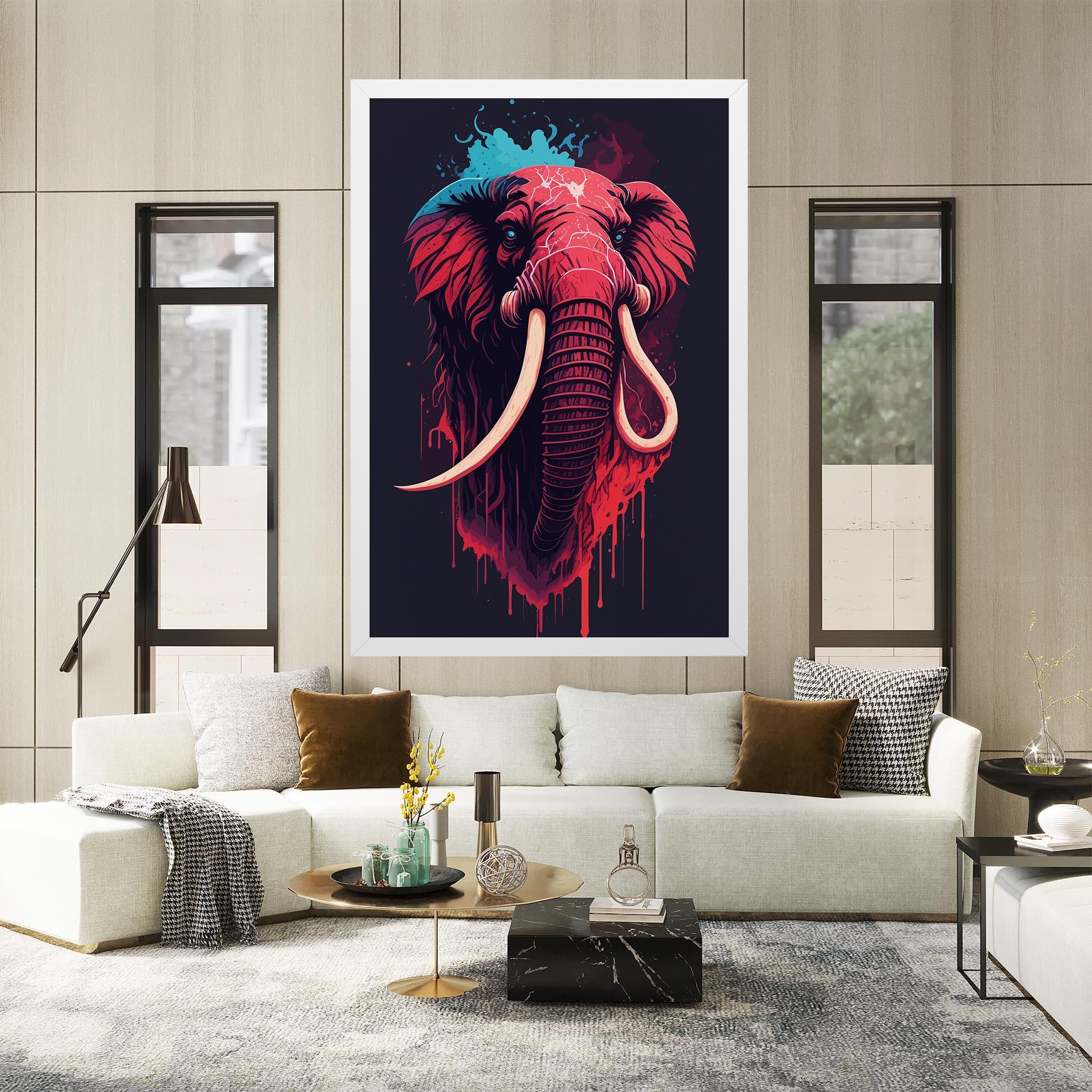 Картина на платно Blue Red Elephant mockup 2