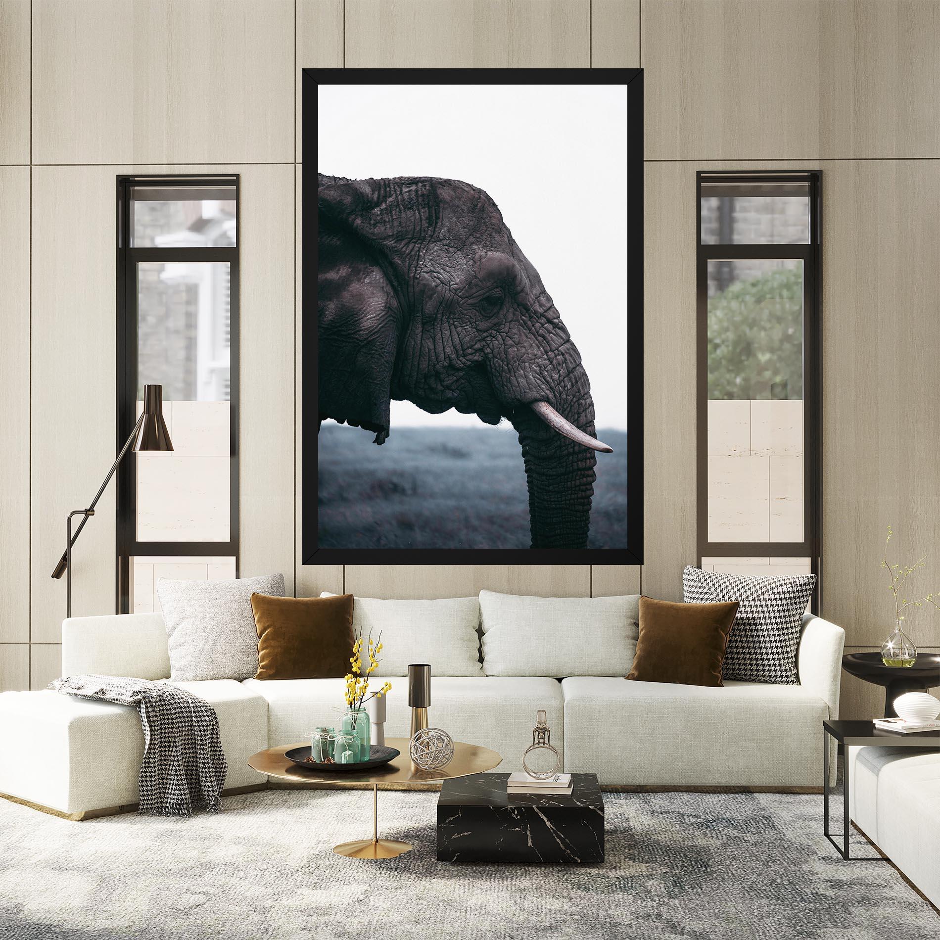 Картина на платно Close Grey Eelephant mockup 2