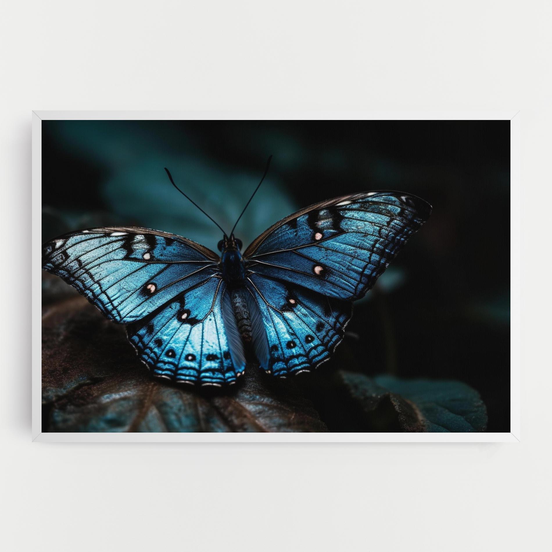 Картина на платно Dark Blue Buterfly mockup 0