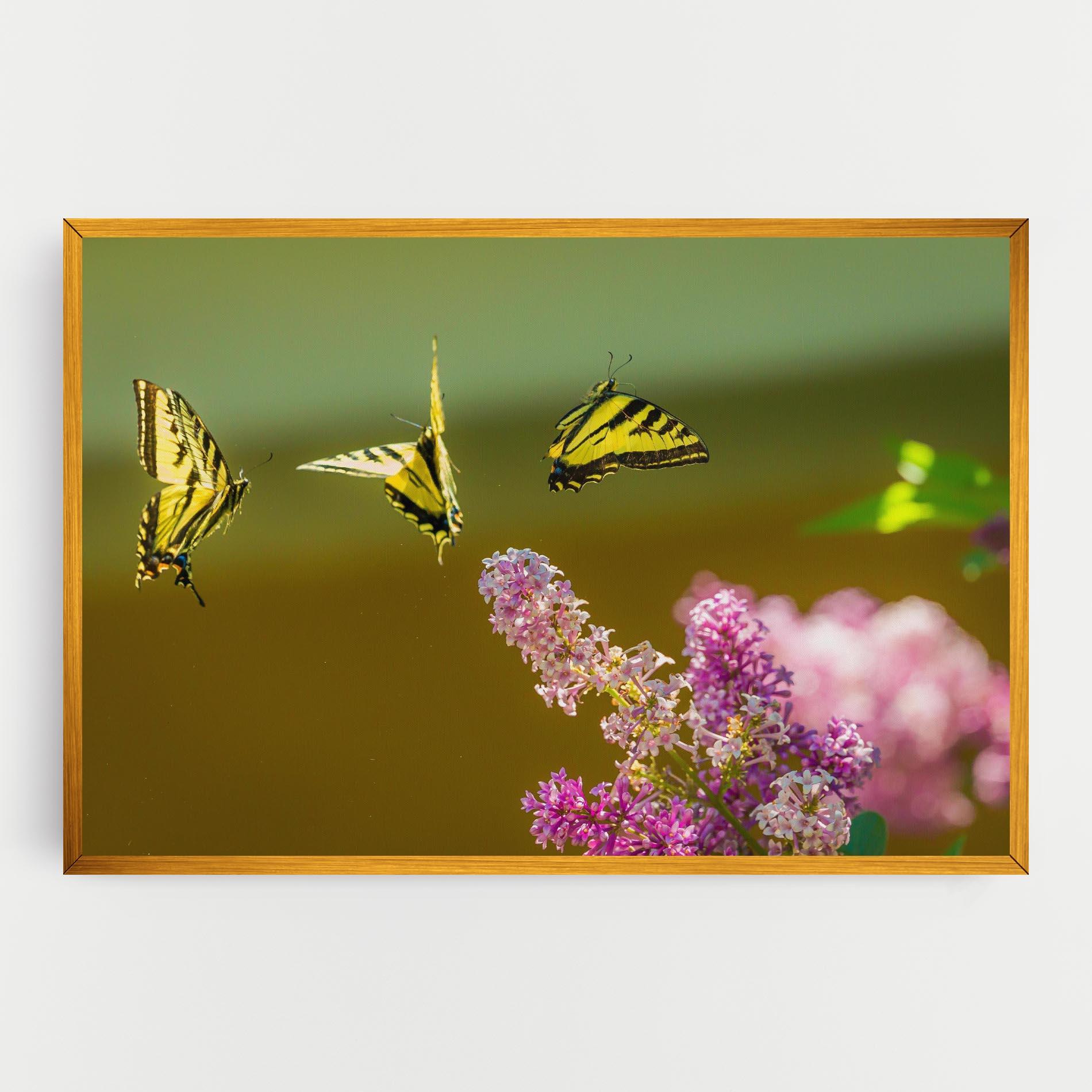 Картина на платно 3 Yellow Butterflies mockup 0