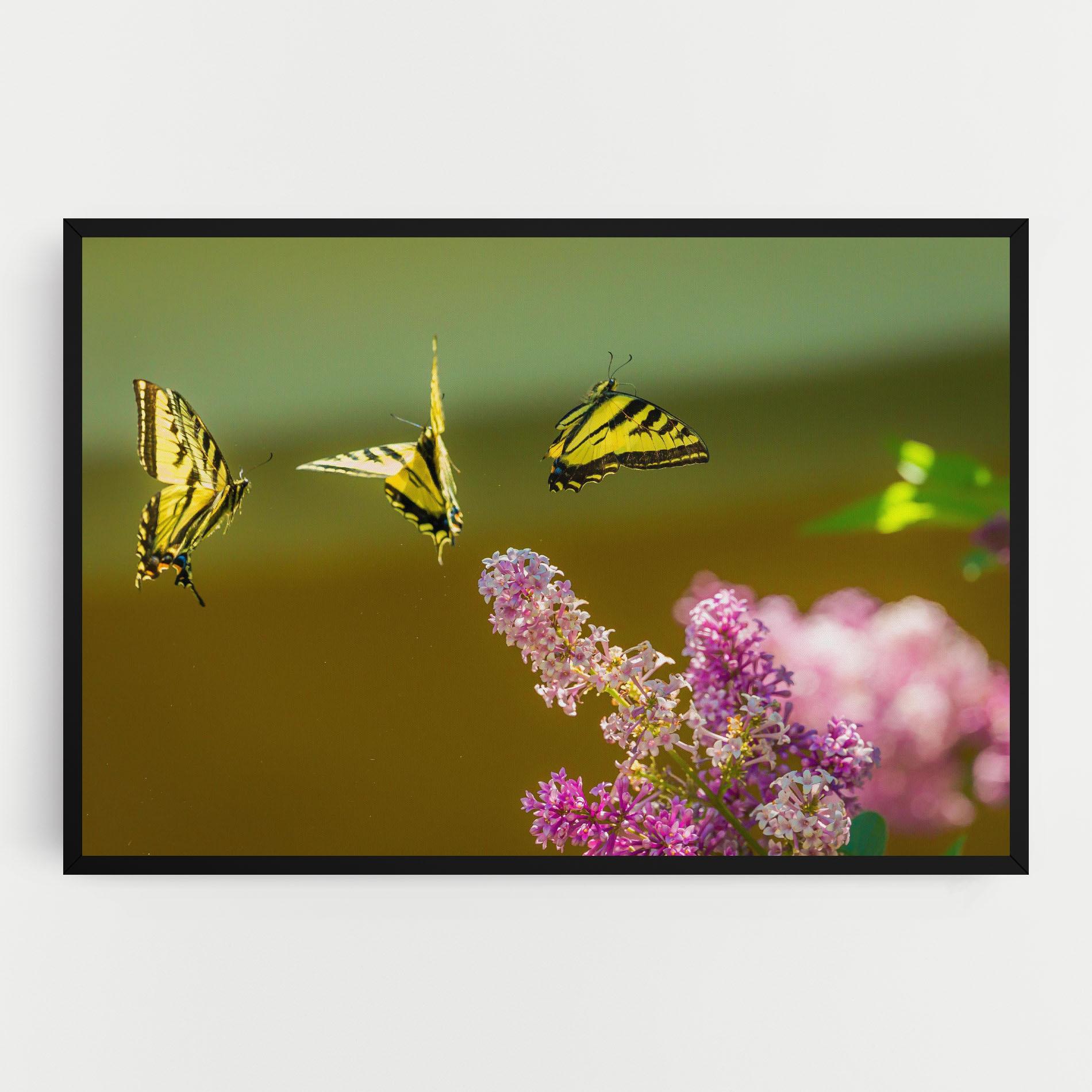 Картина на платно 3 Yellow Butterflies mockup 0