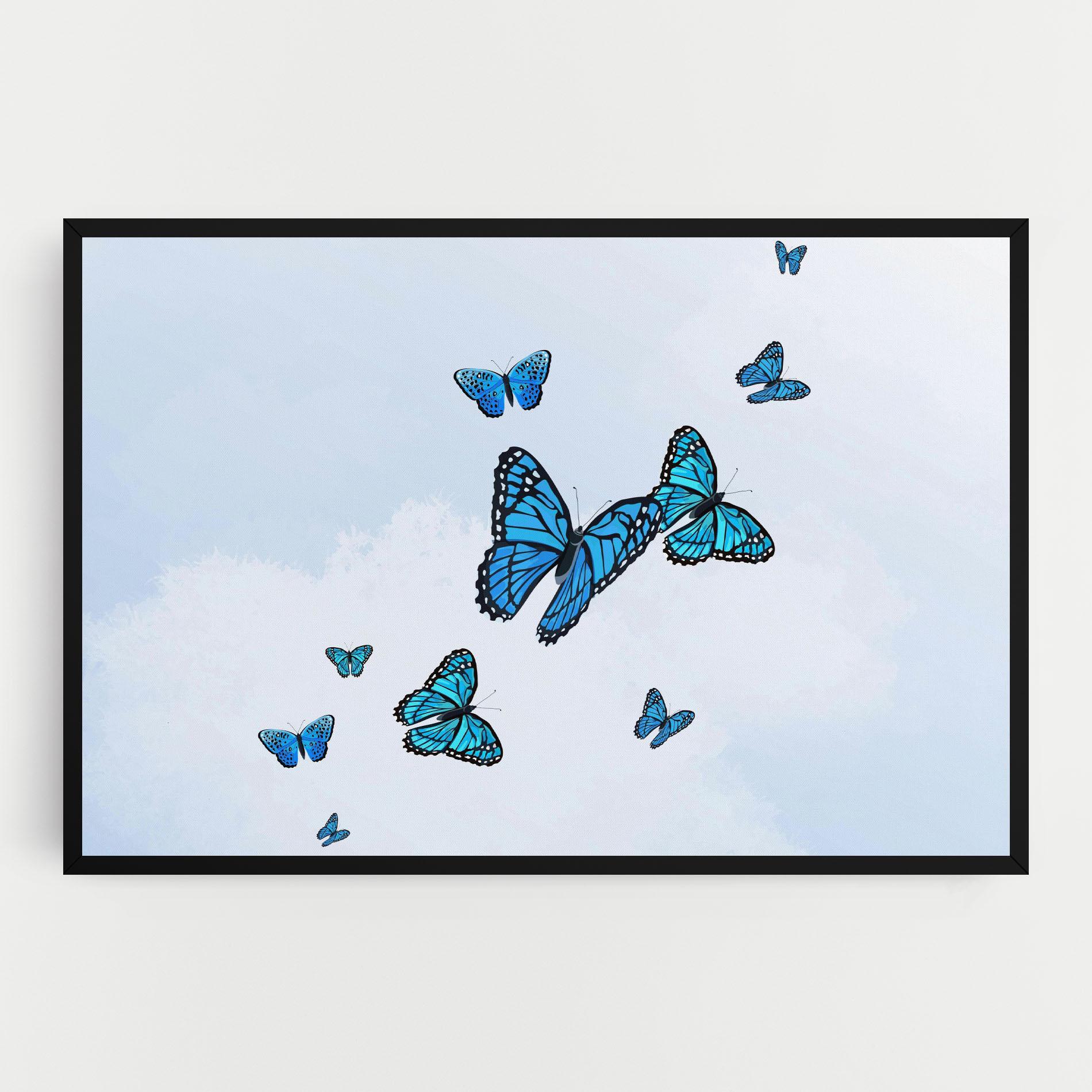 Картина на платно Blue Sky Butterfly mockup 0
