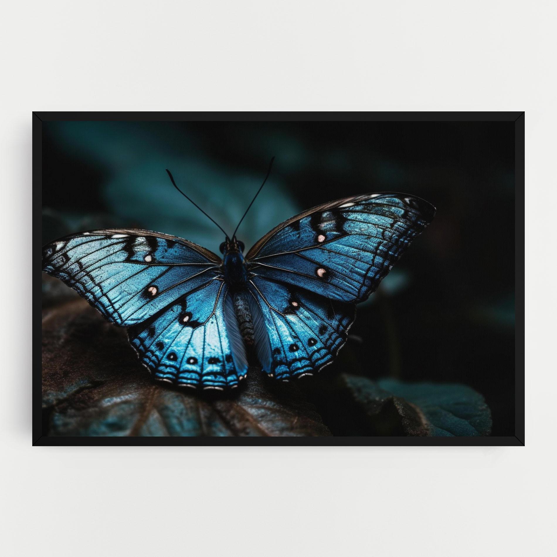 Картина на платно Dark Blue Buterfly mockup 0