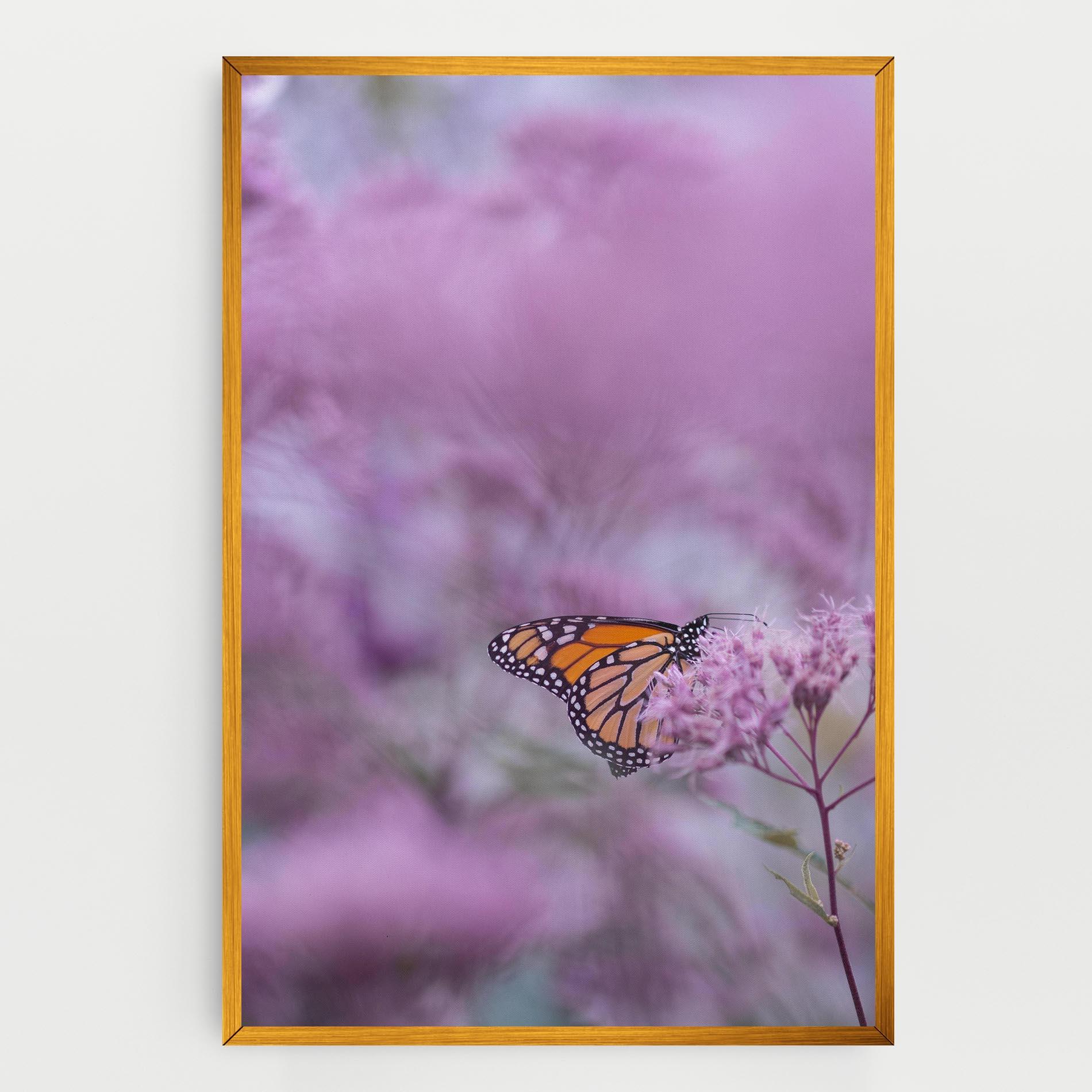 Картина на платно Purple Flower Butterfly mockup 0