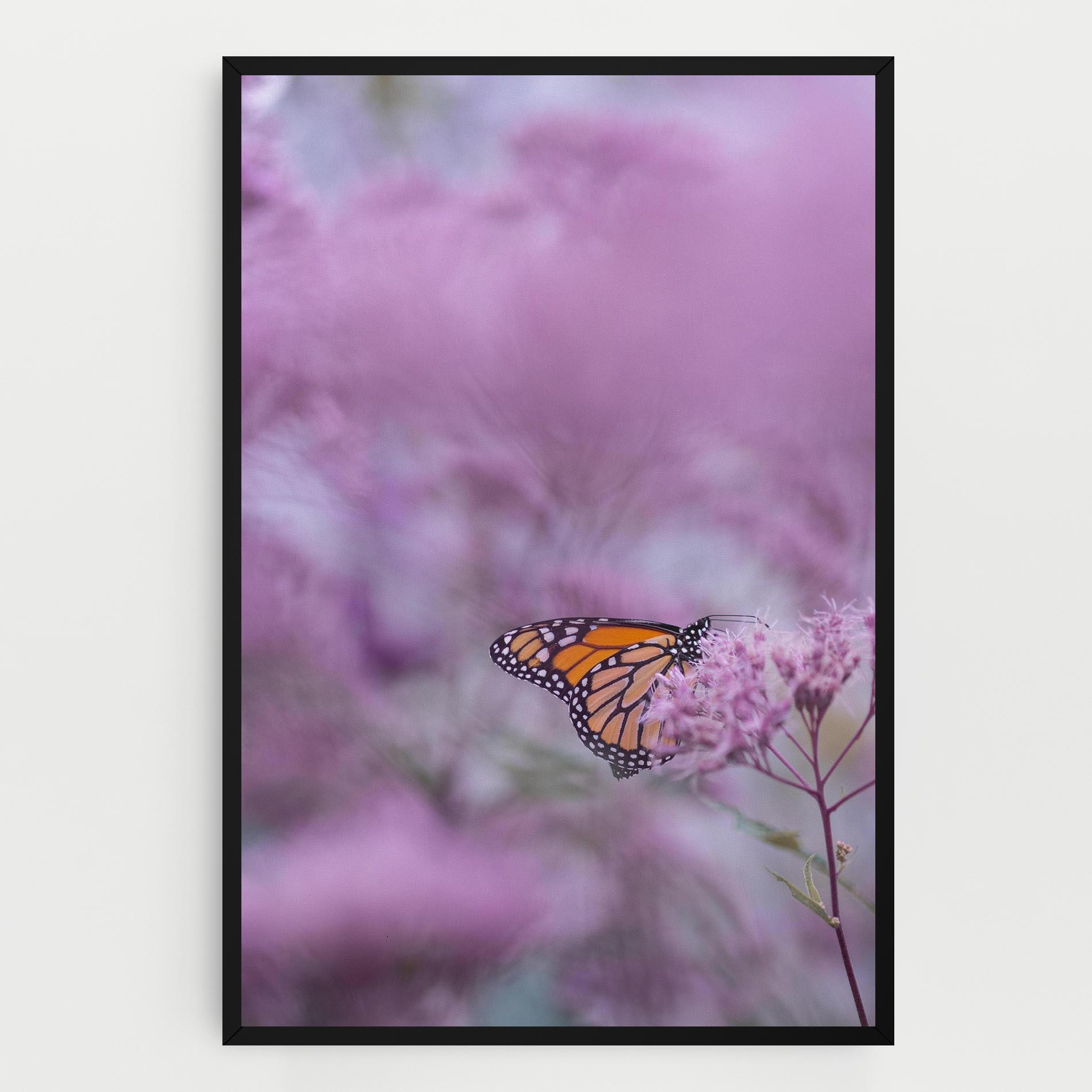 Картина на платно Purple Flower Butterfly mockup 0