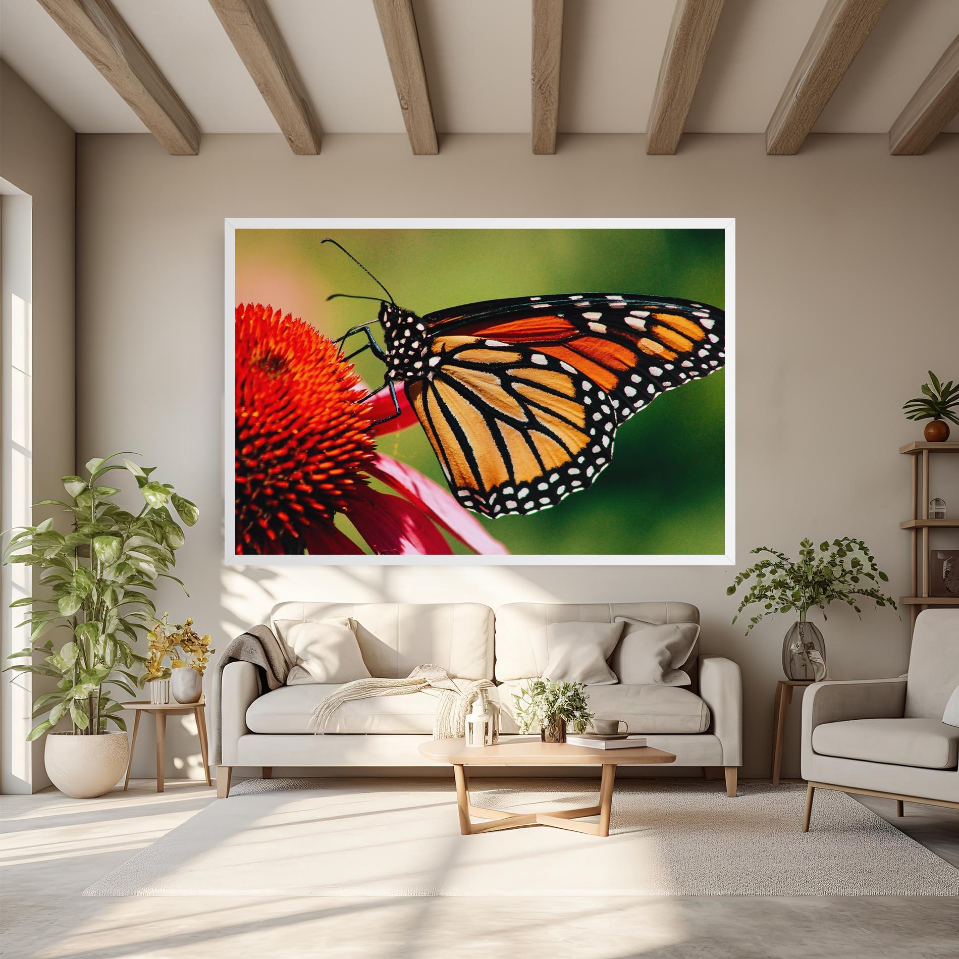 Картина на платно Big Orange Butterfly mockup 6
