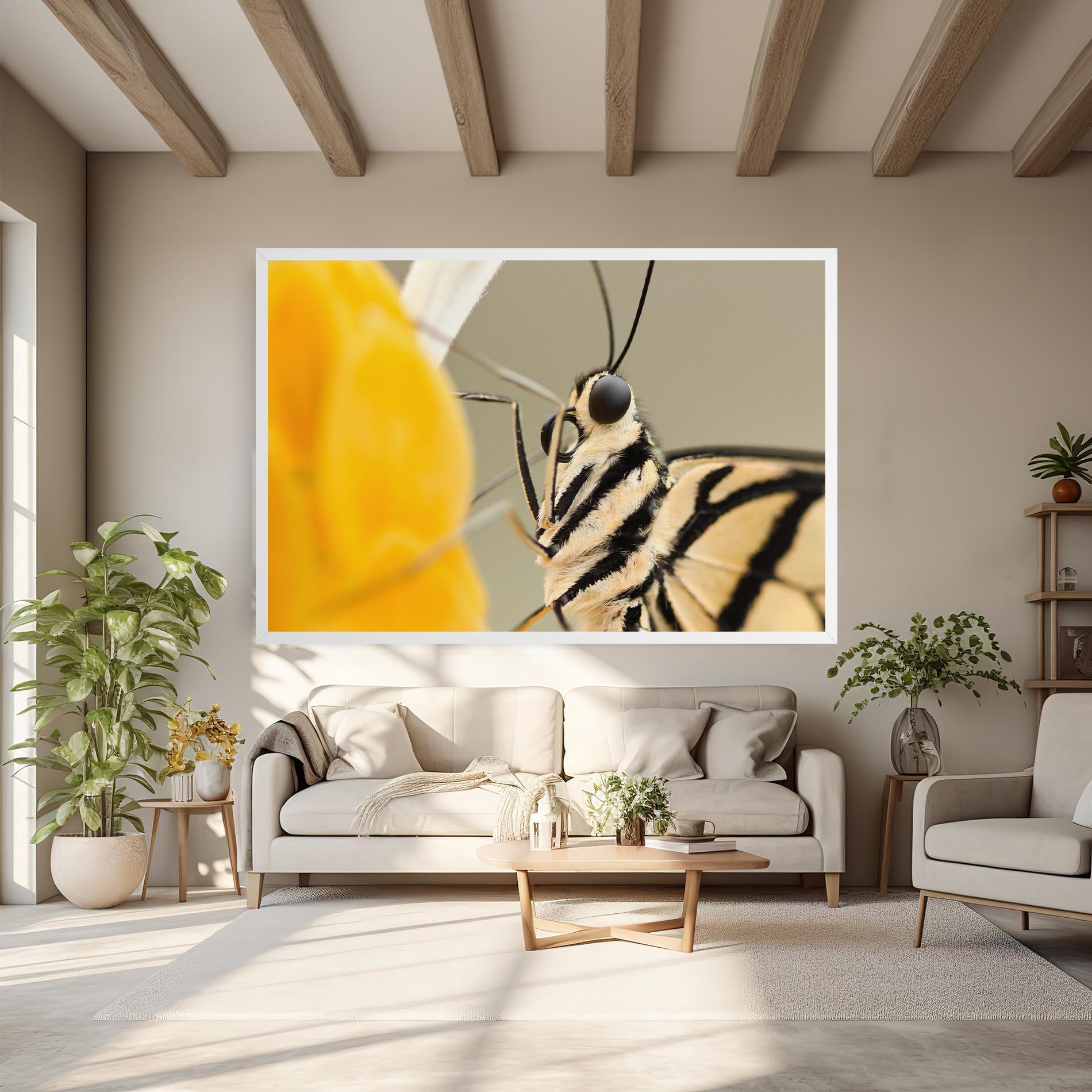 Картина на платно Close Up Cream Butterfly mockup 6