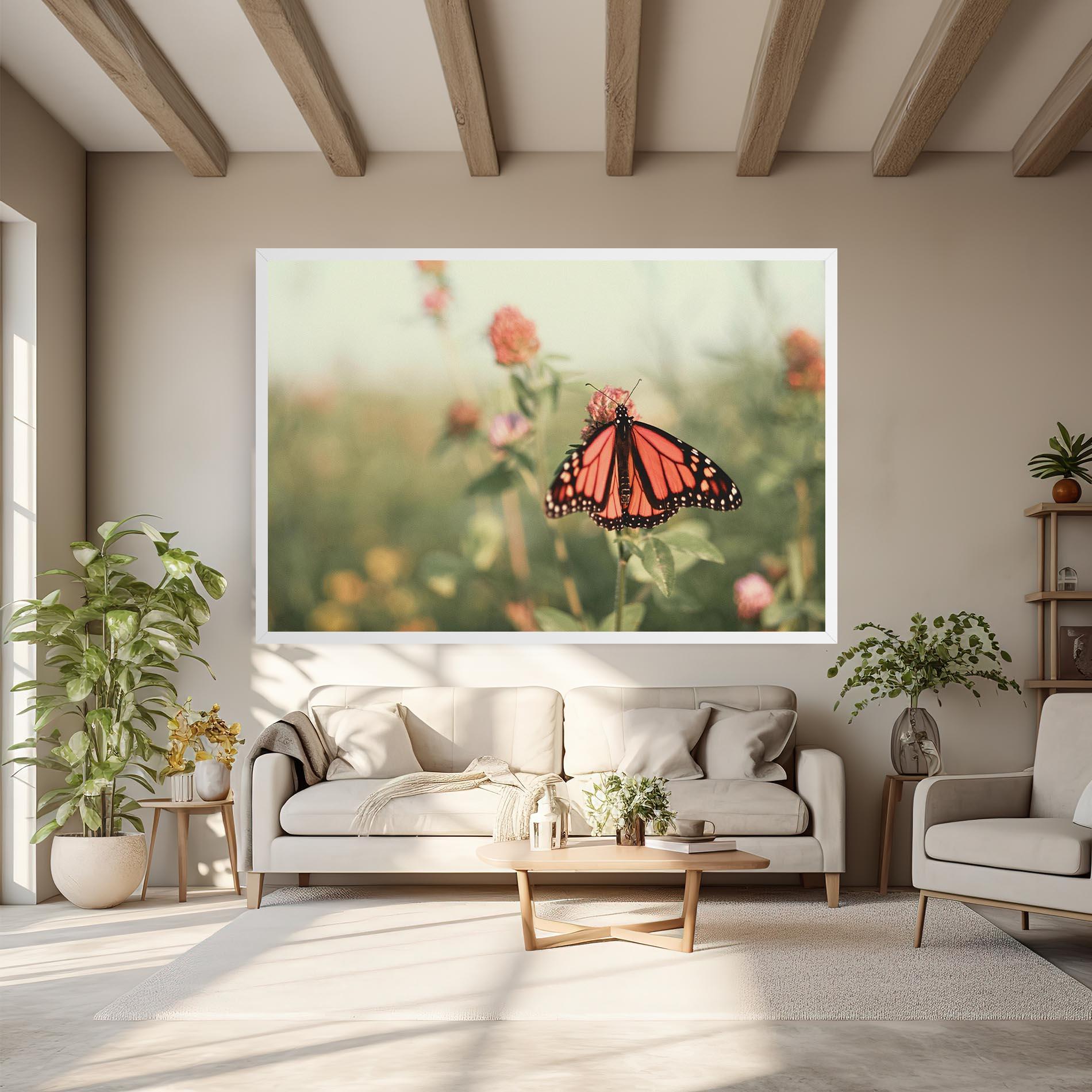 Картина на платно Light Red Butterfly mockup 6