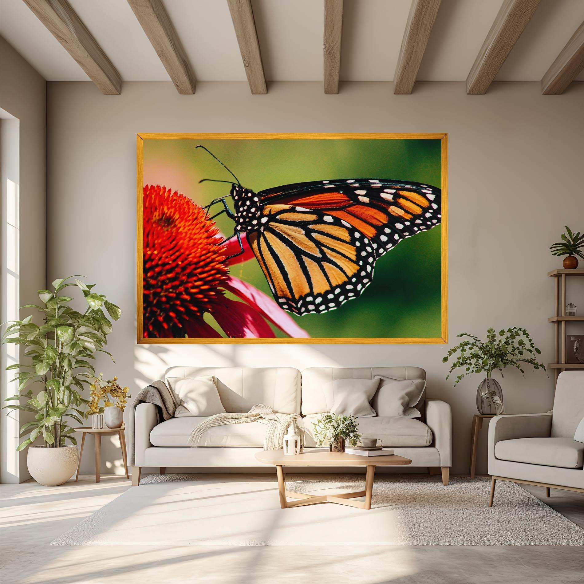 Картина на платно Big Orange Butterfly mockup 6