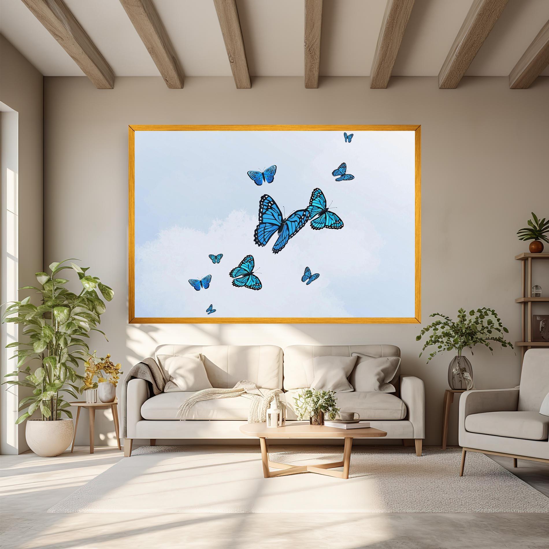 Картина на платно Blue Sky Butterfly mockup 6