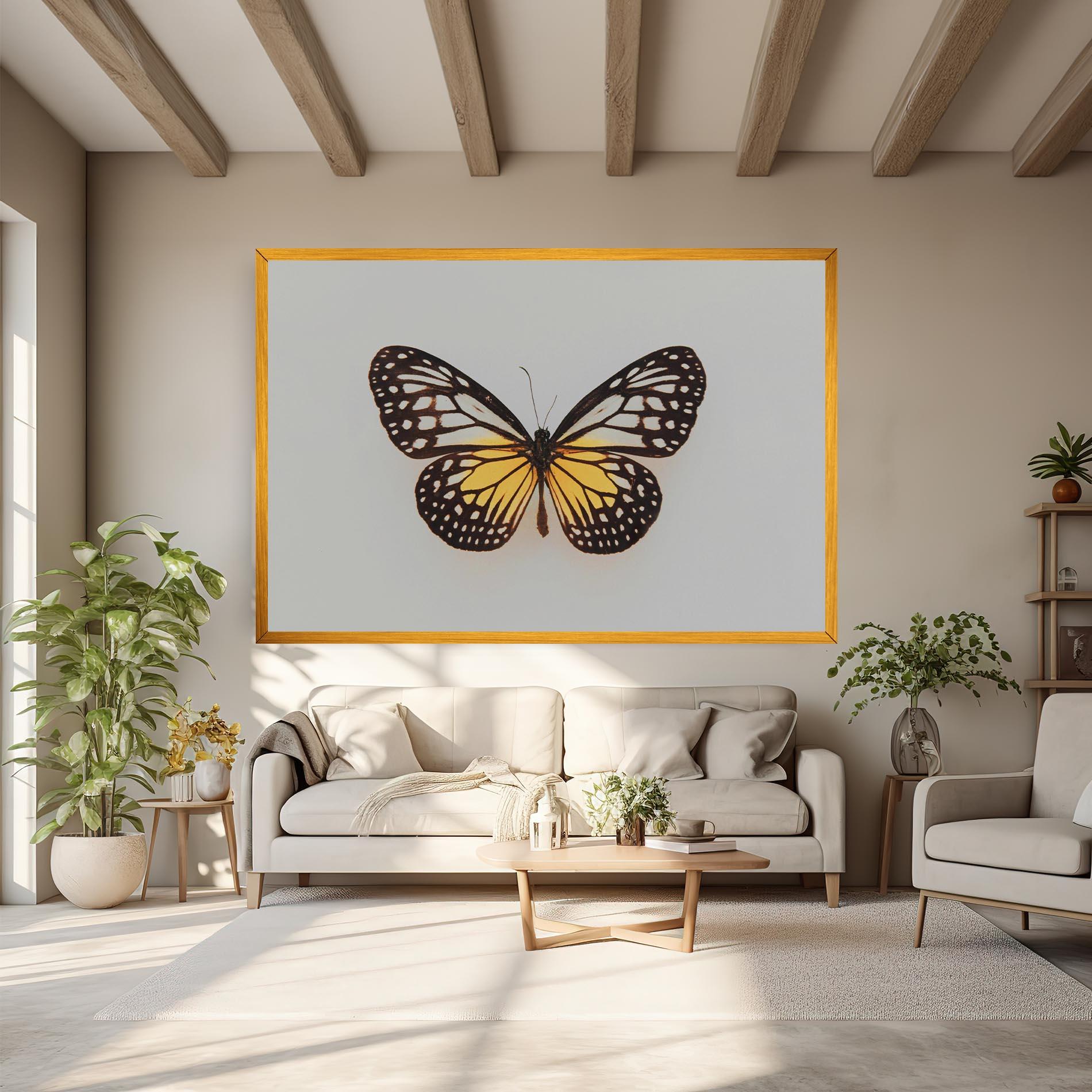 Картина на платно Butterfly On Grey mockup 6