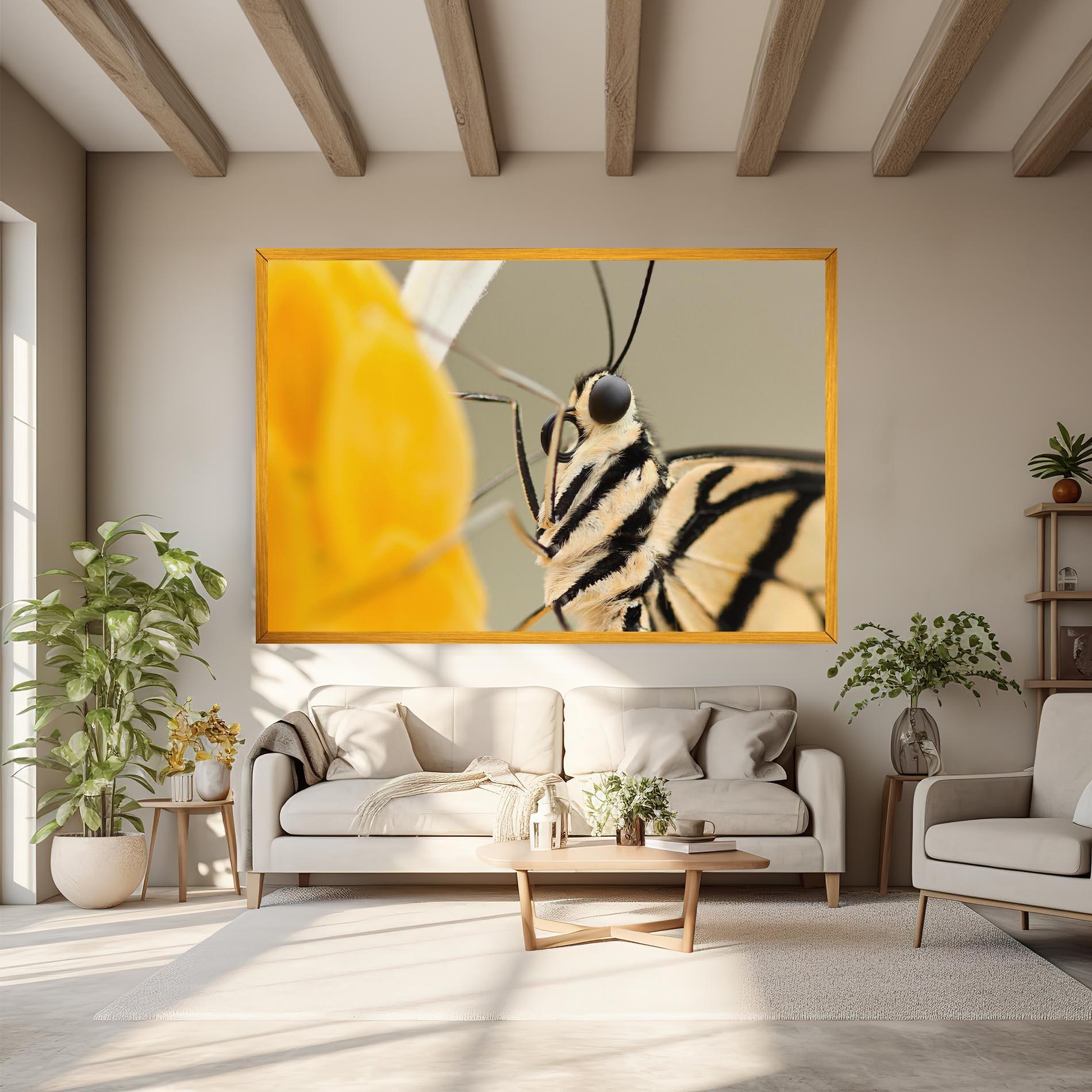 Картина на платно Close Up Cream Butterfly mockup 6