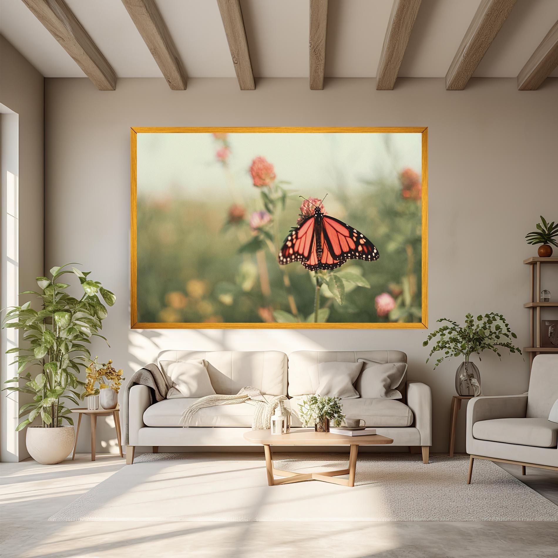 Картина на платно Light Red Butterfly mockup 6