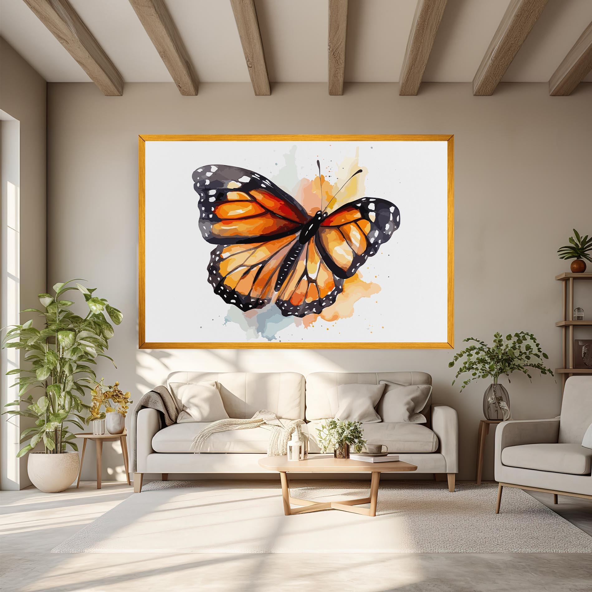Картина на платно Orange Butterfly mockup 6