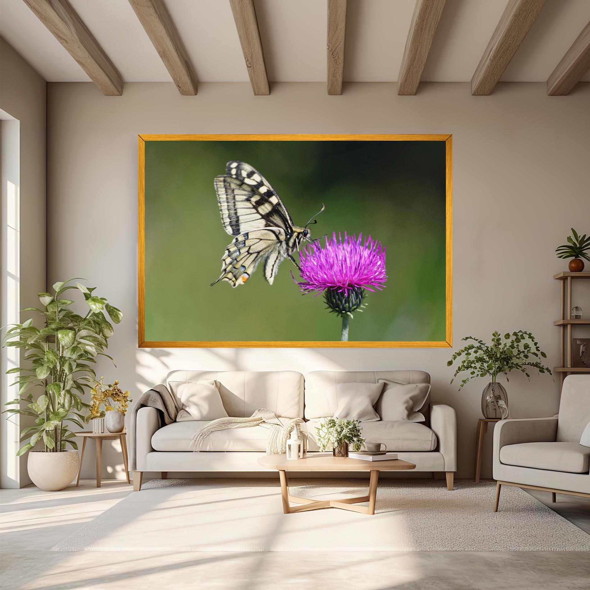 Картина на платно White Butterfly Pollen mockup 6