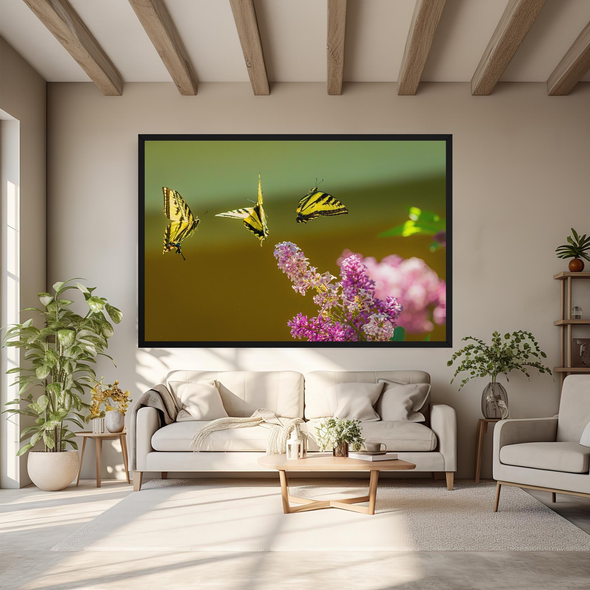 Картина на платно 3 Yellow Butterflies mockup 6