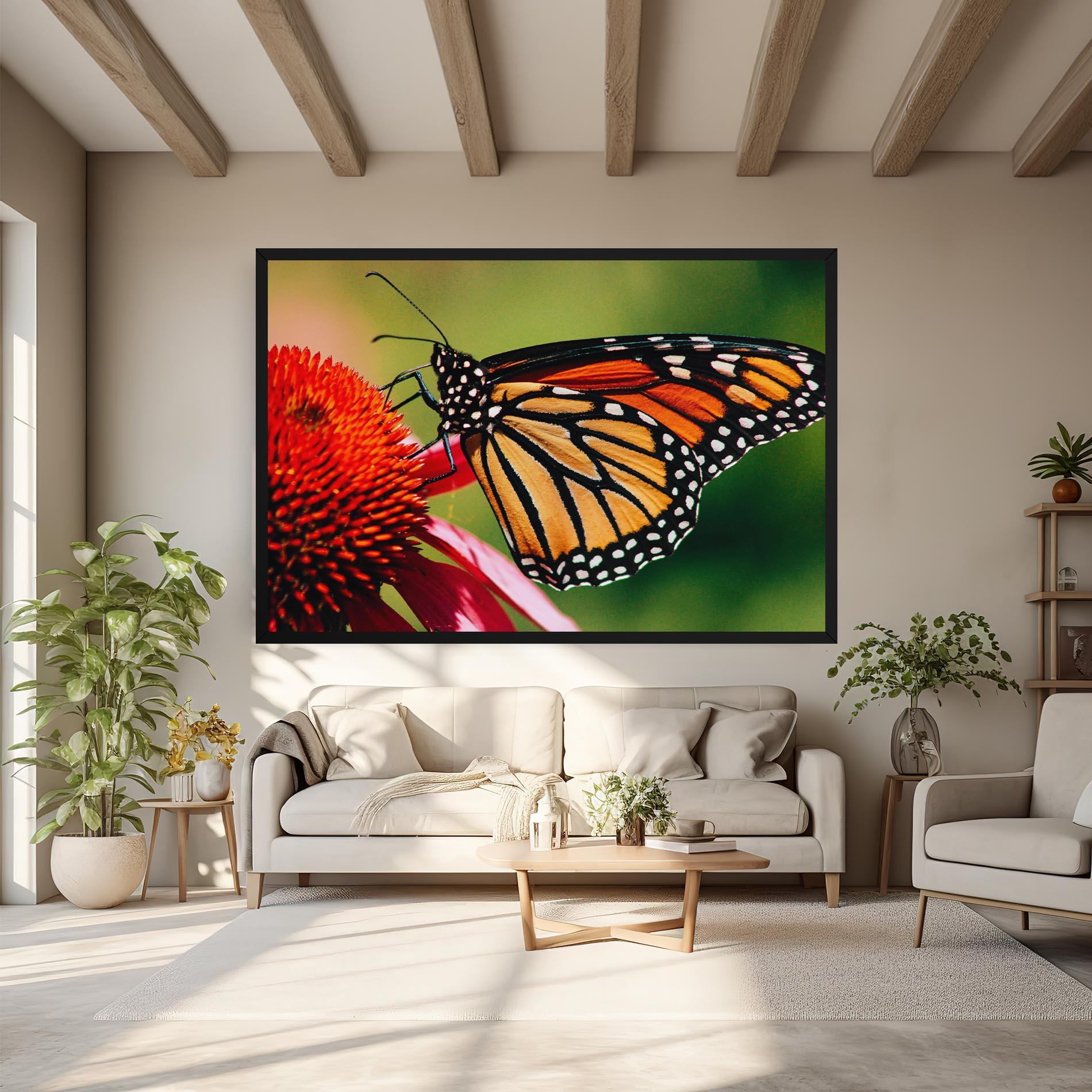 Картина на платно Big Orange Butterfly mockup 6