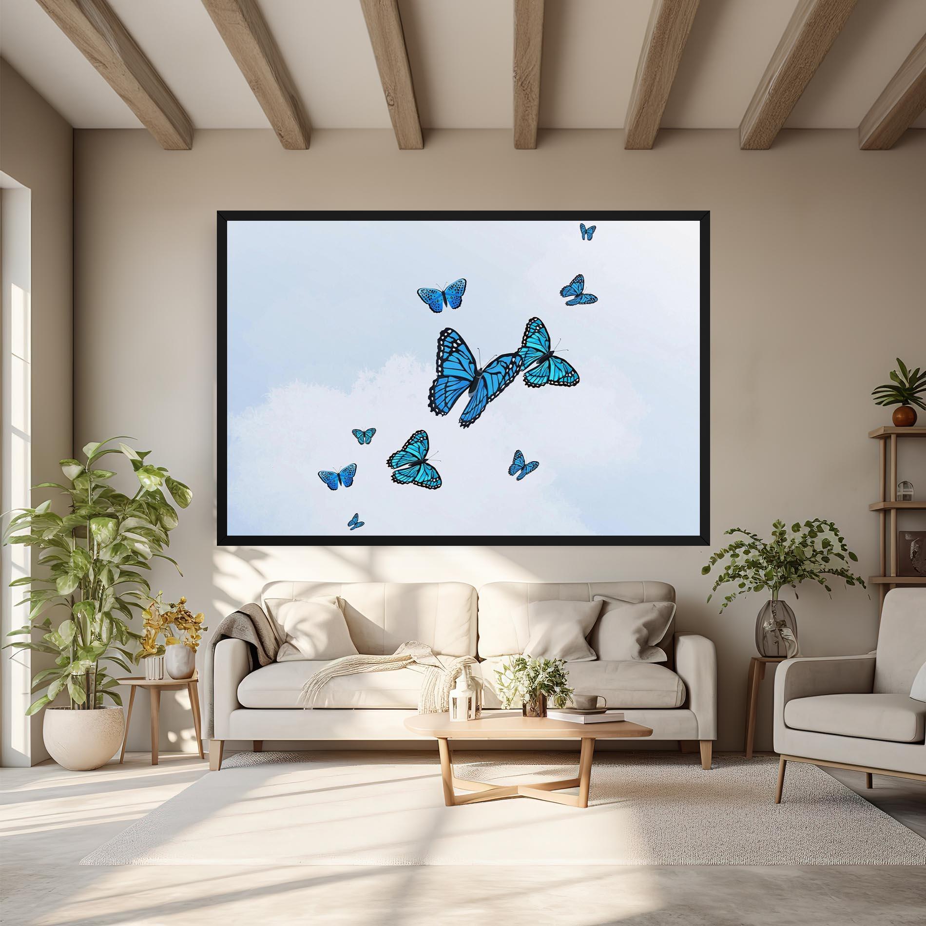 Картина на платно Blue Sky Butterfly mockup 6
