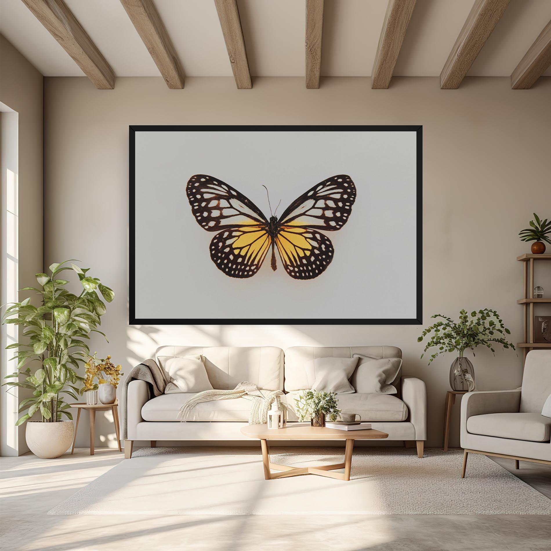 Картина на платно Butterfly On Grey mockup 6