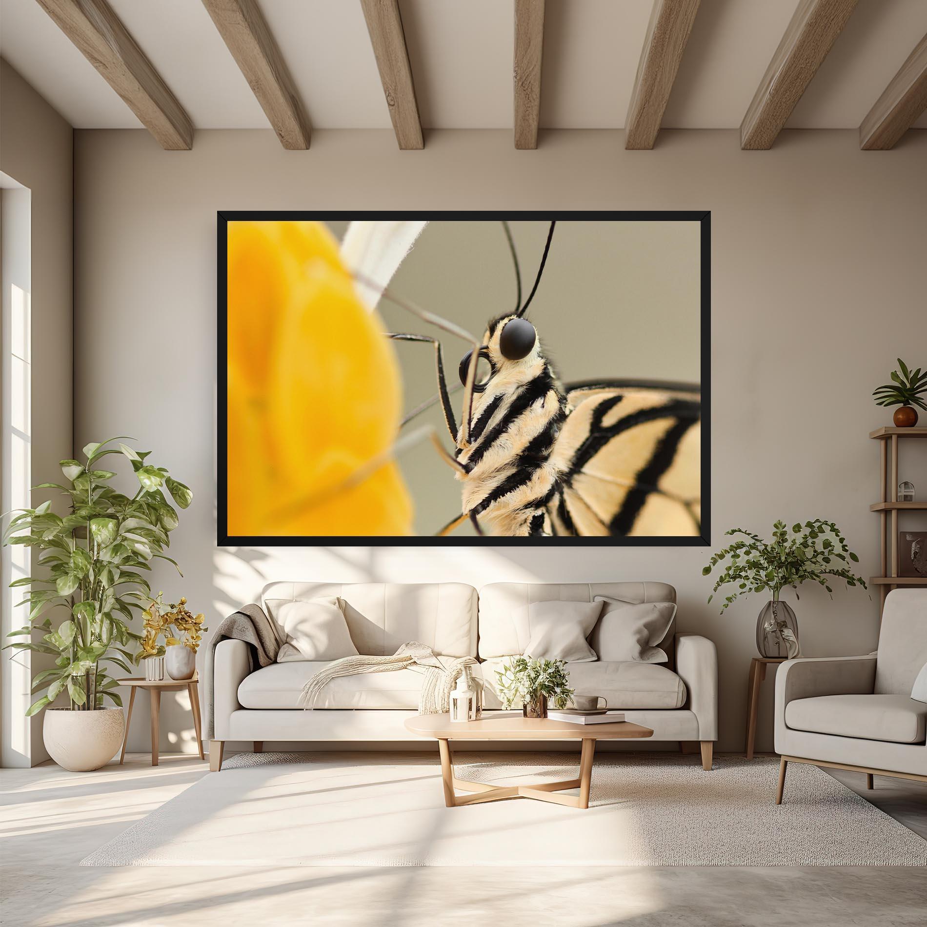 Картина на платно Close Up Cream Butterfly mockup 6