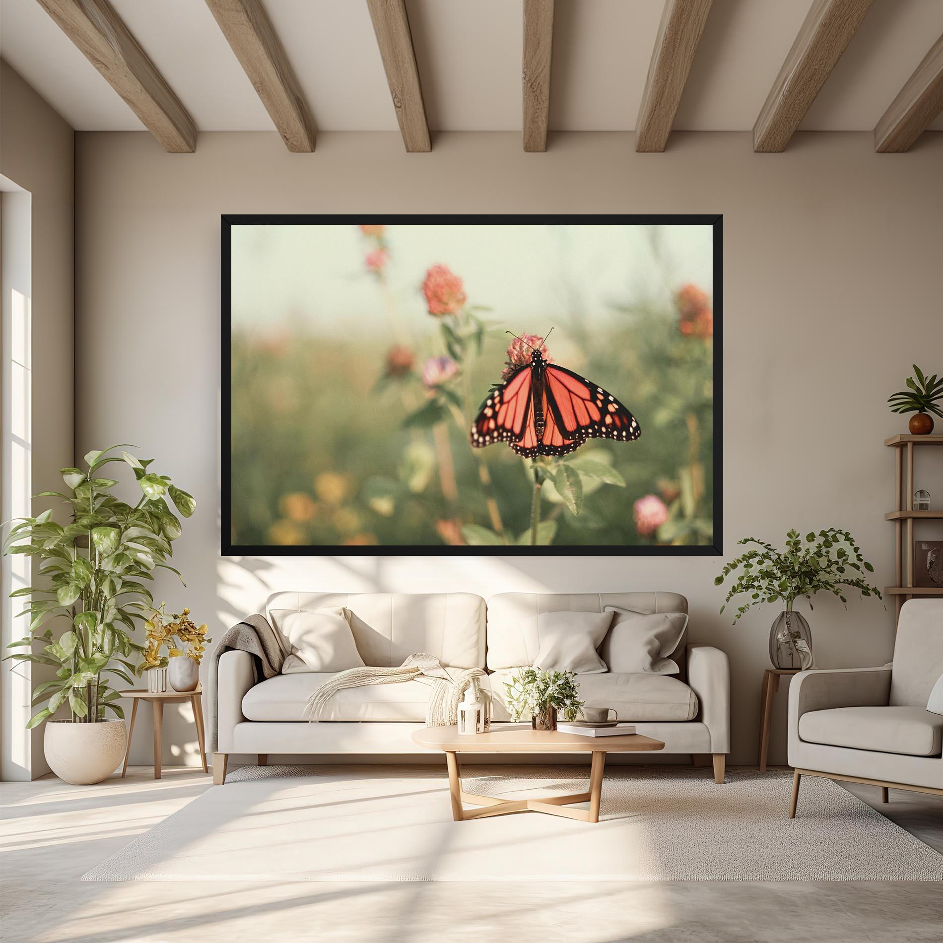 Картина на платно Light Red Butterfly mockup 6