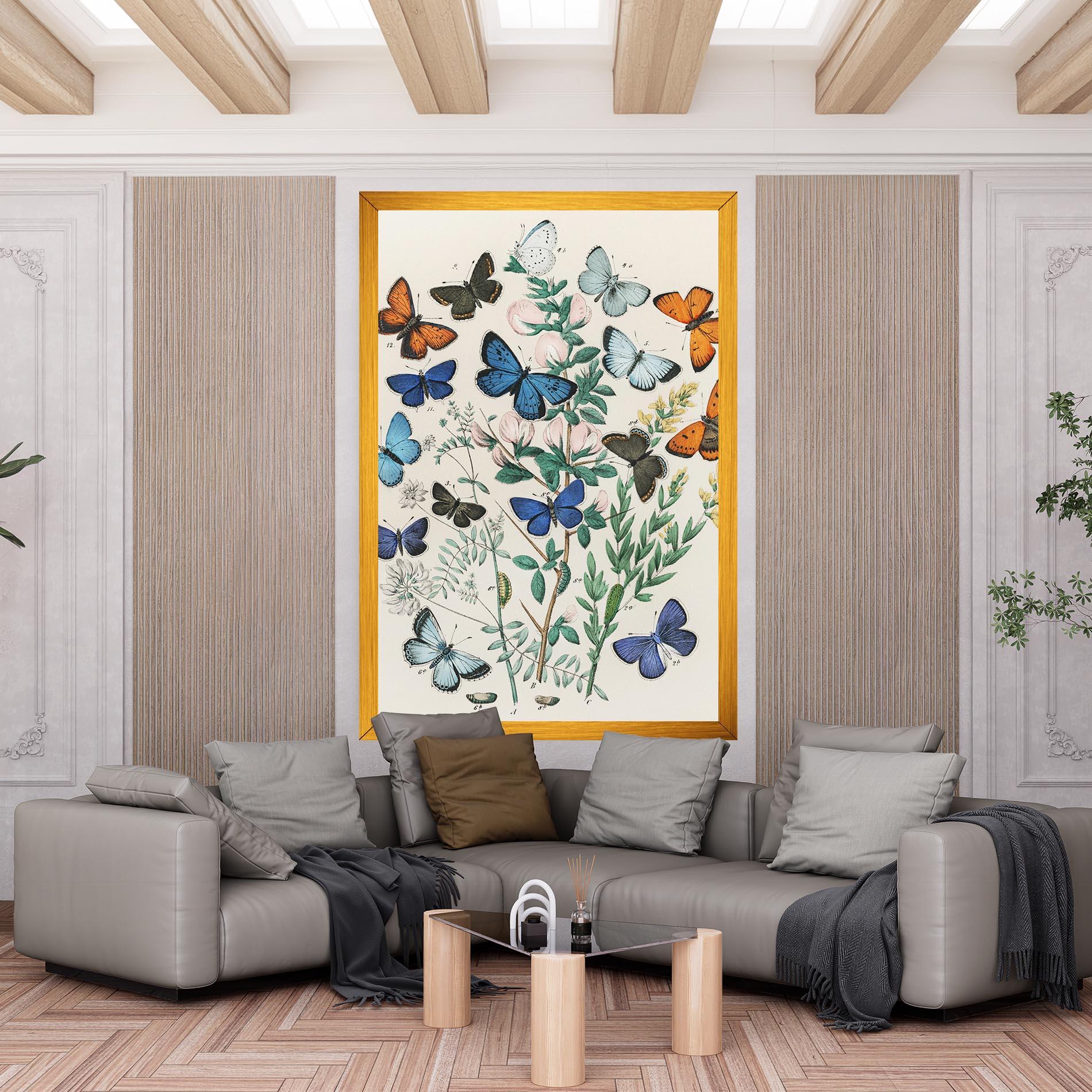 Картина на платно Blue Orange Butterflies mockup 6