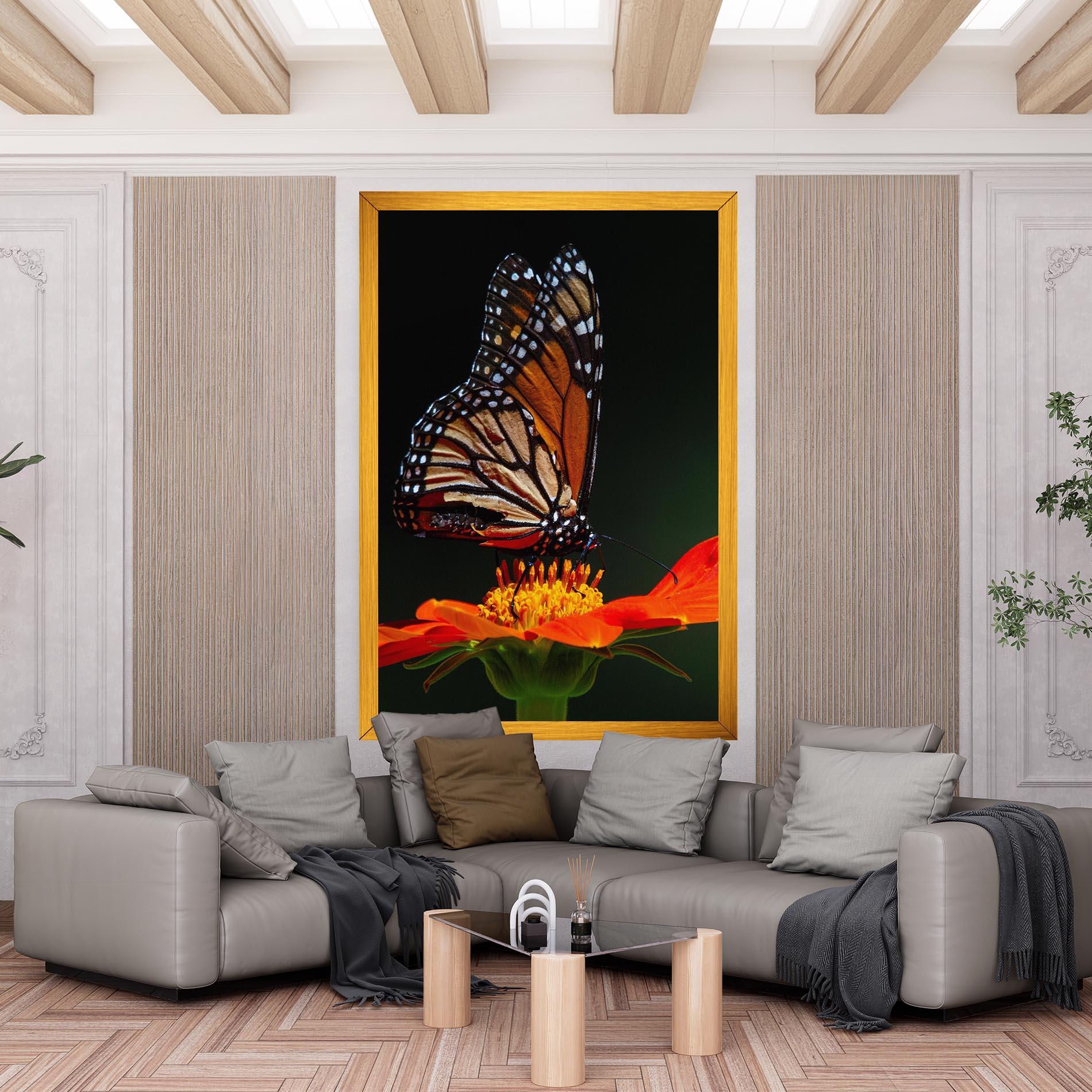 Картина на платно Dark Orange Butterfy mockup 6