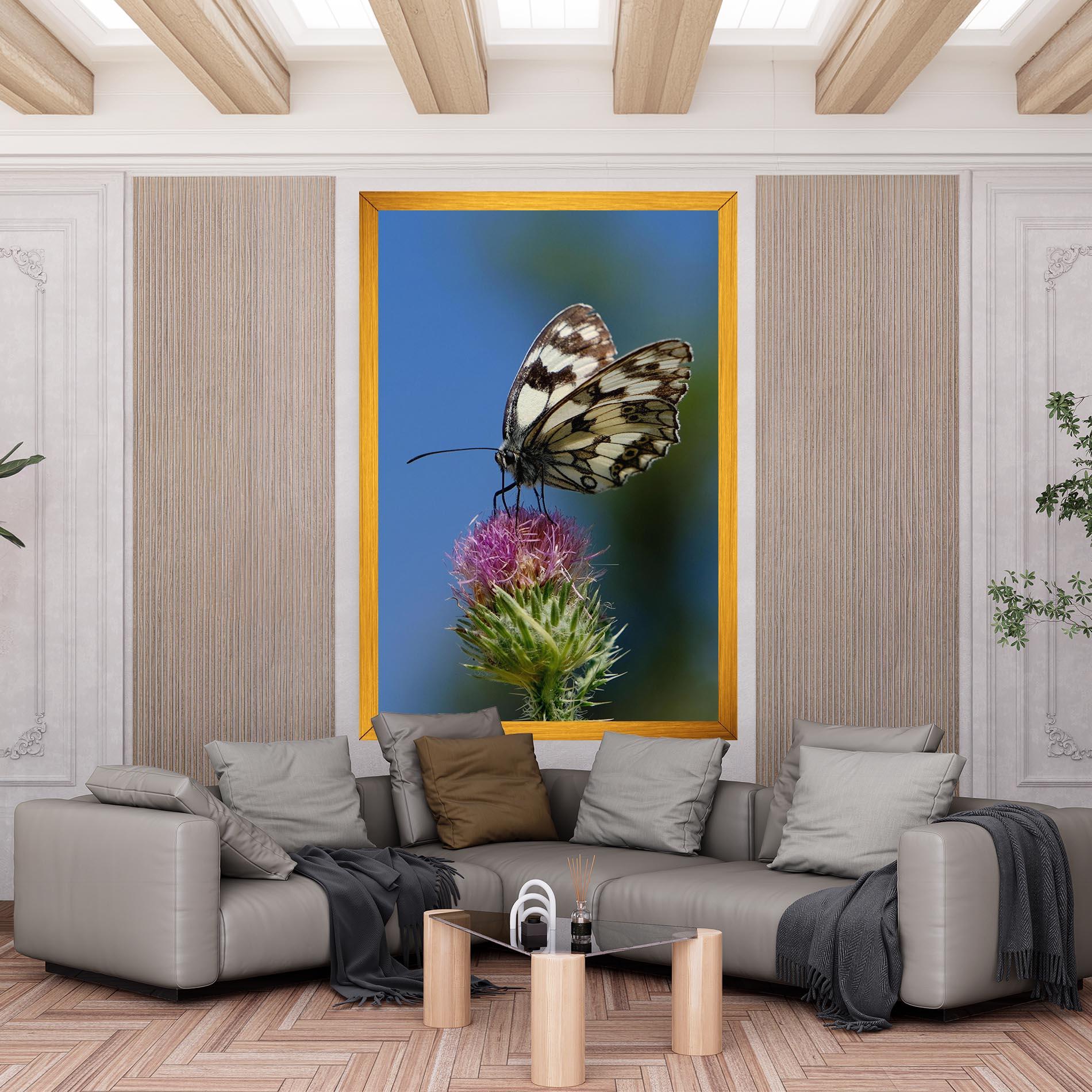 Картина на платно Grey White Butterfly mockup 6