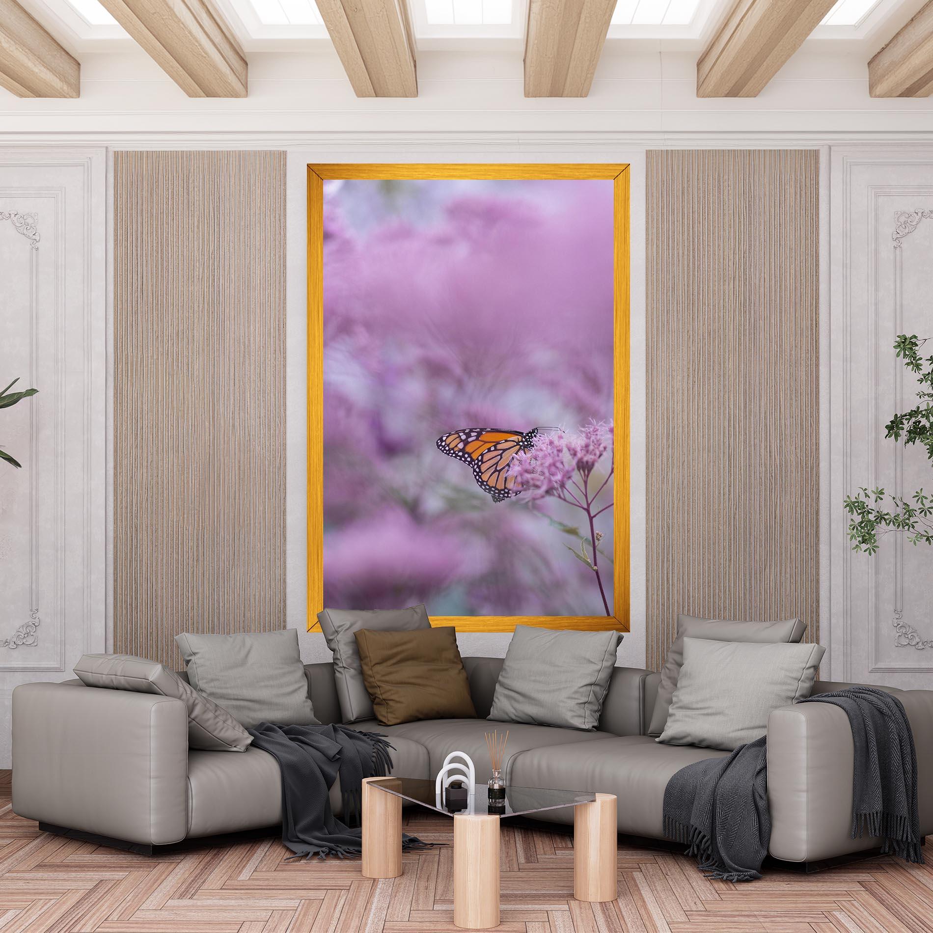 Картина на платно Purple Flower Butterfly mockup 6