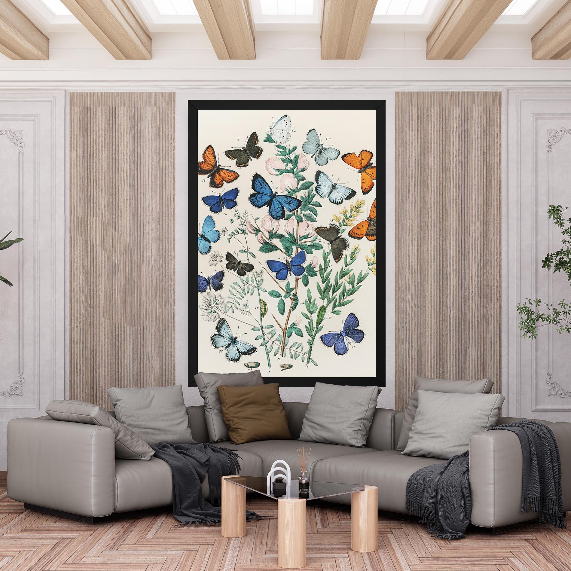 Картина на платно Blue Orange Butterflies mockup 6