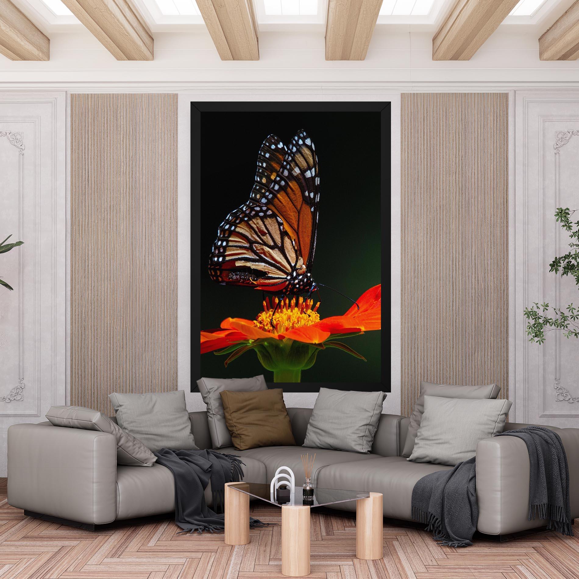 Картина на платно Dark Orange Butterfy mockup 6