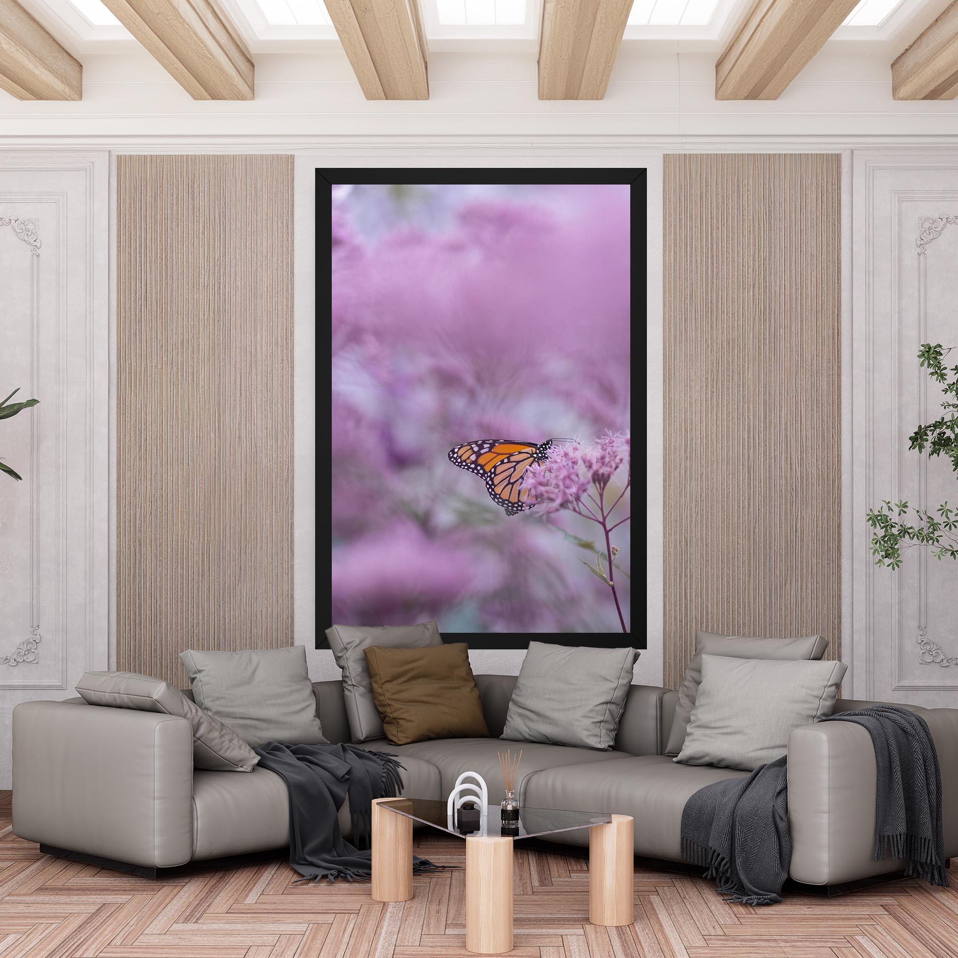 Картина на платно Purple Flower Butterfly mockup 6