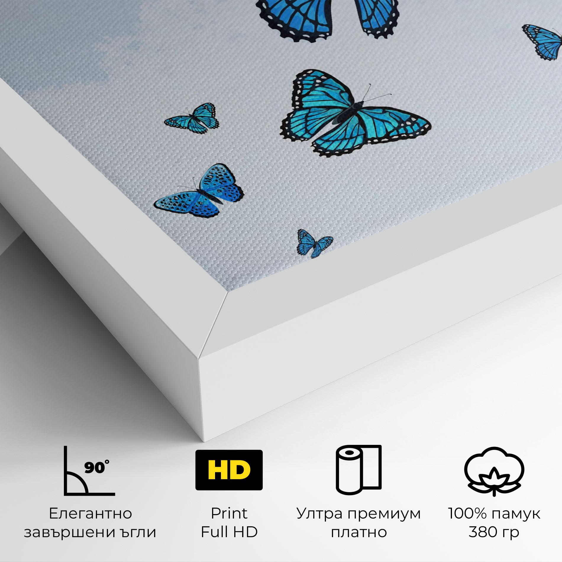 Картина на платно Blue Sky Butterfly mockup 4