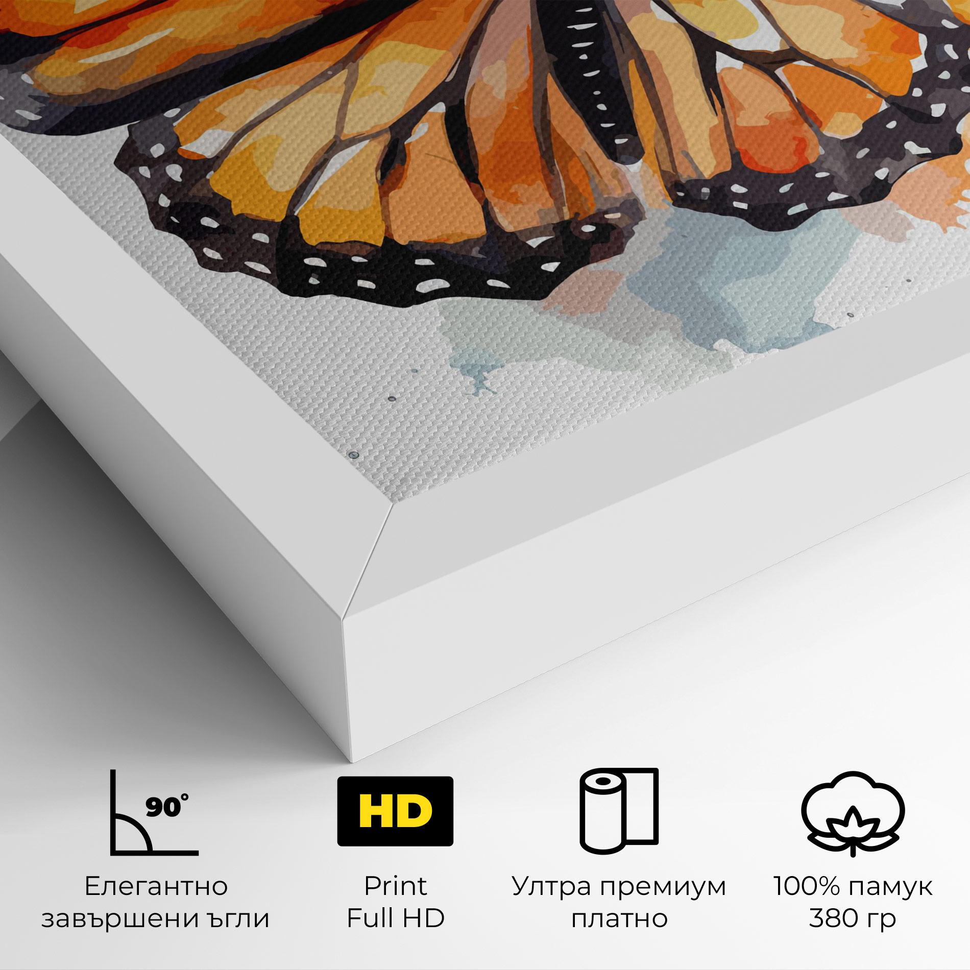 Картина на платно Orange Butterfly mockup 4