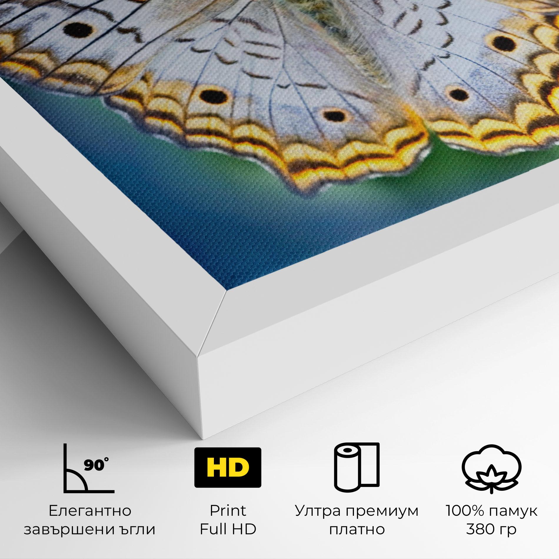 Картина на платно Yellow Grey Butterfly mockup 4
