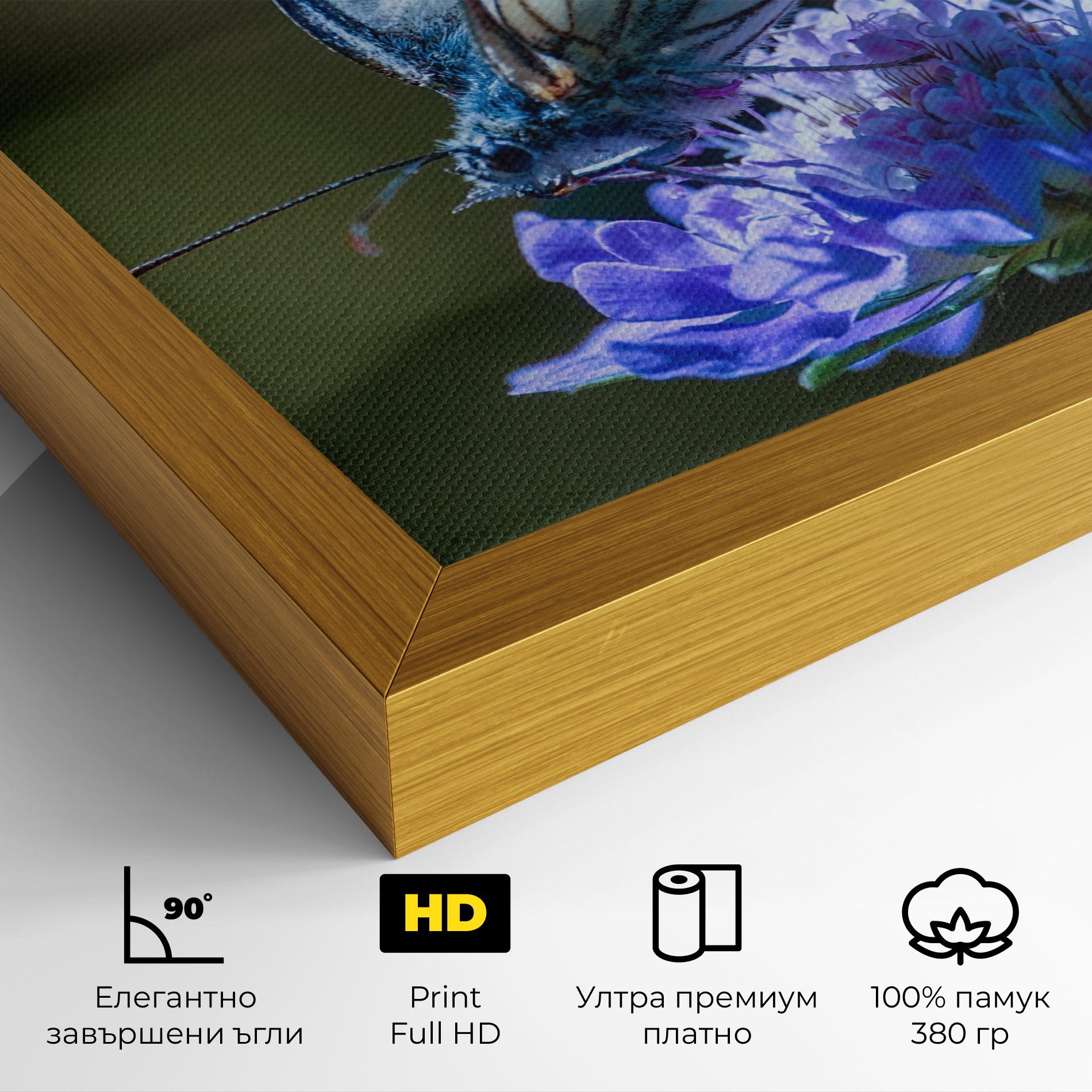 Картина на платно Blue Butterfly In Nature mockup 4