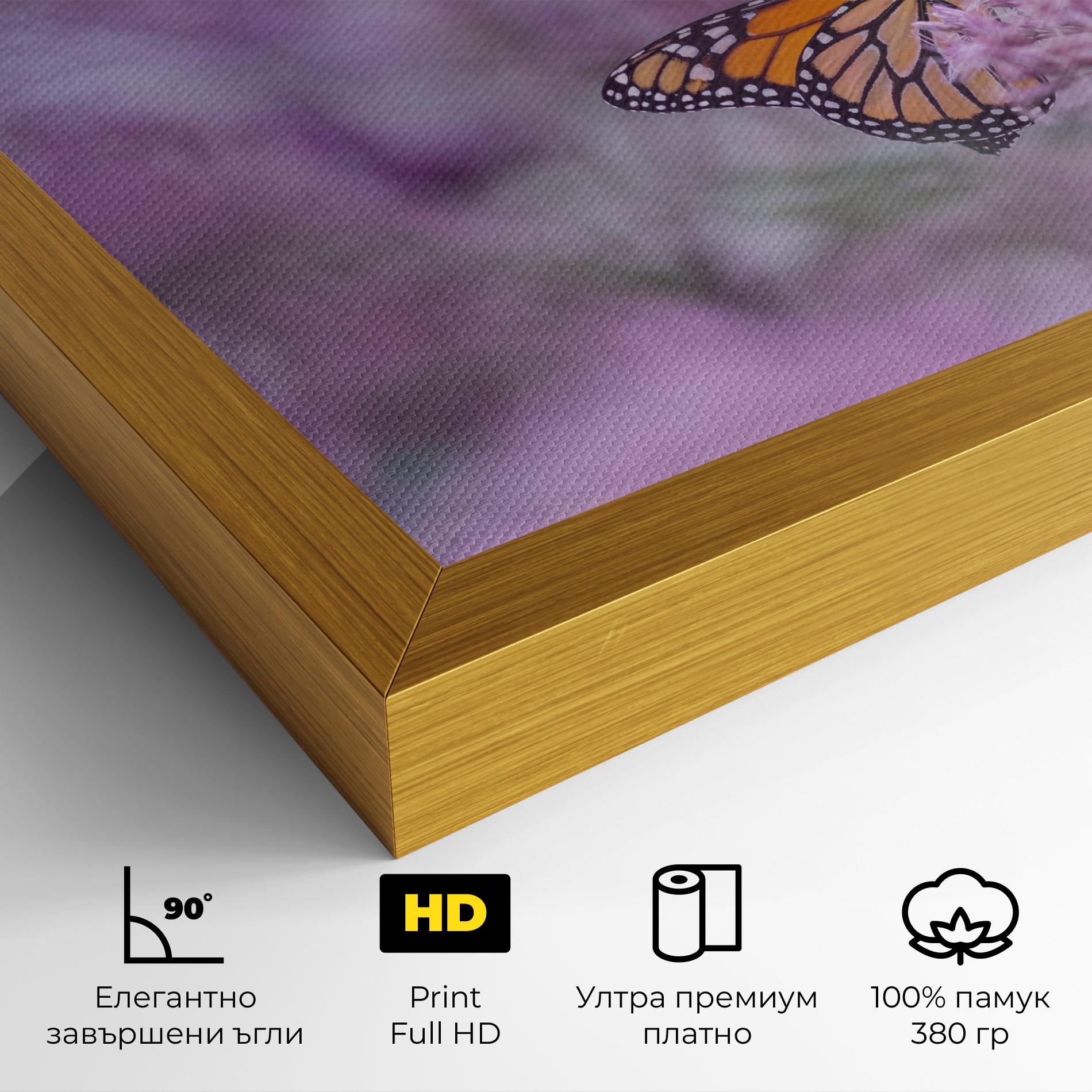 Картина на платно Purple Flower Butterfly mockup 4