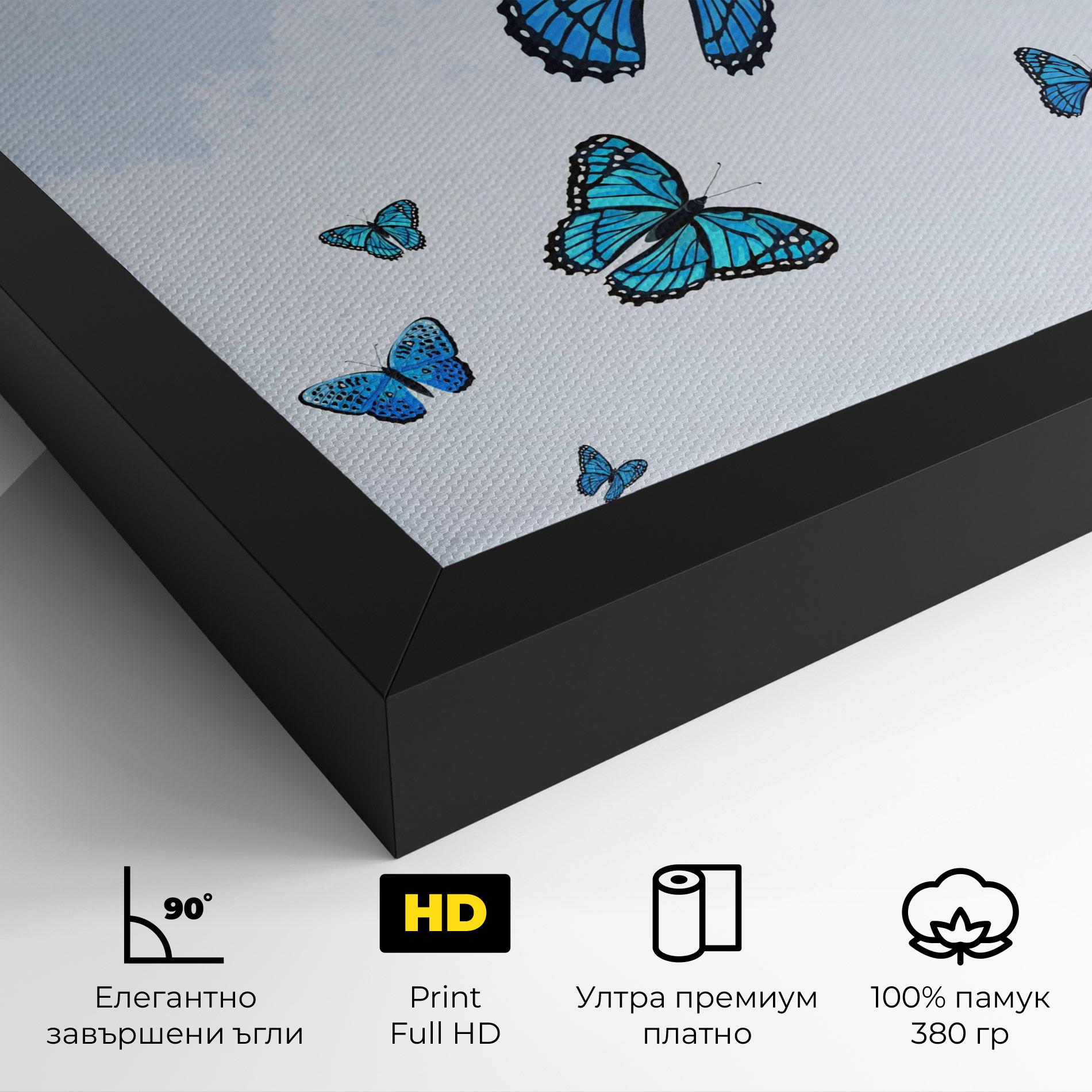 Картина на платно Blue Sky Butterfly mockup 4