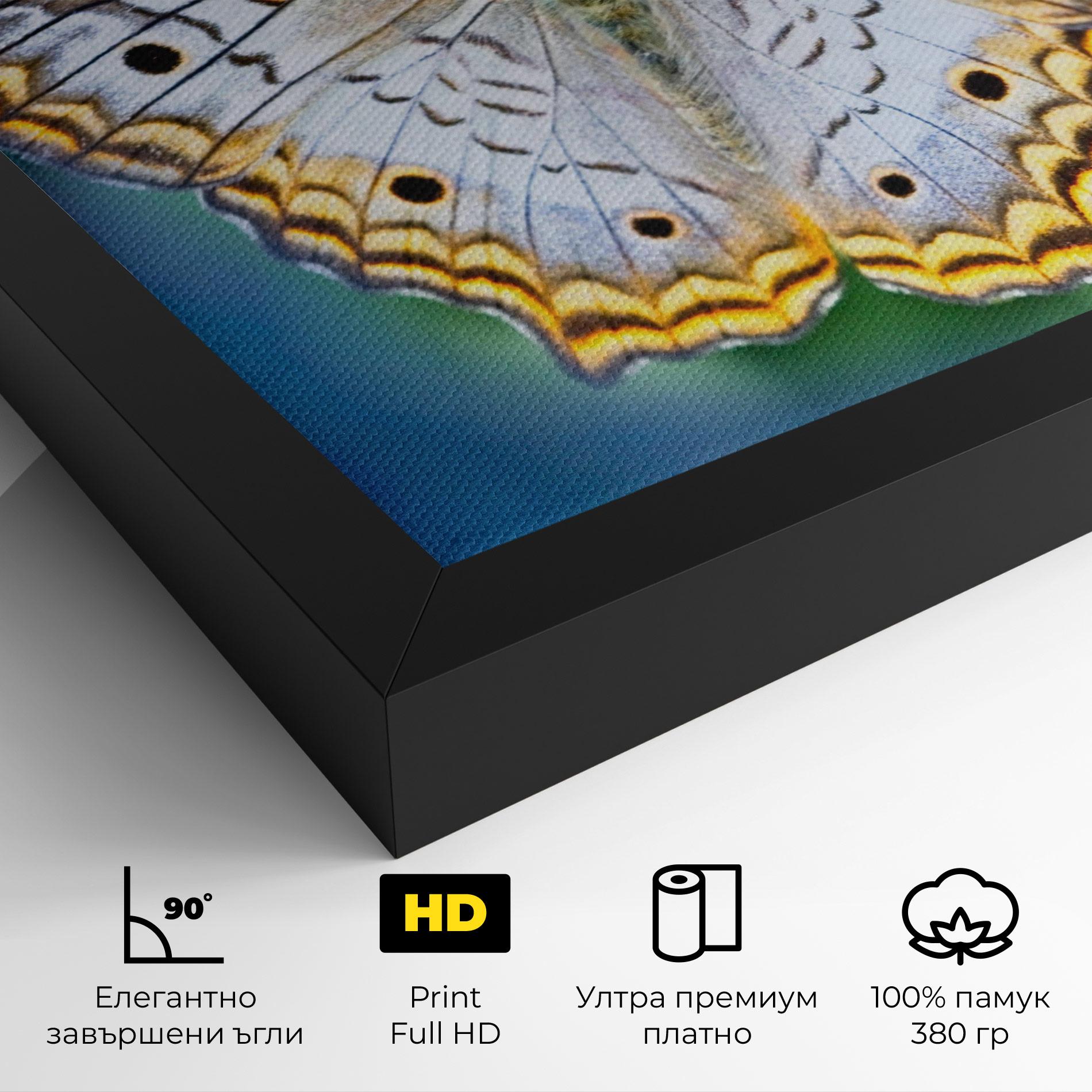 Картина на платно Yellow Grey Butterfly mockup 4