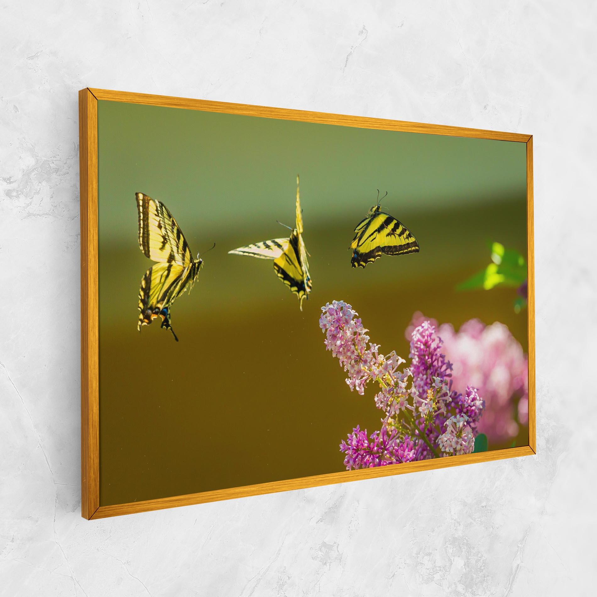 Картина на платно 3 Yellow Butterflies mockup 1