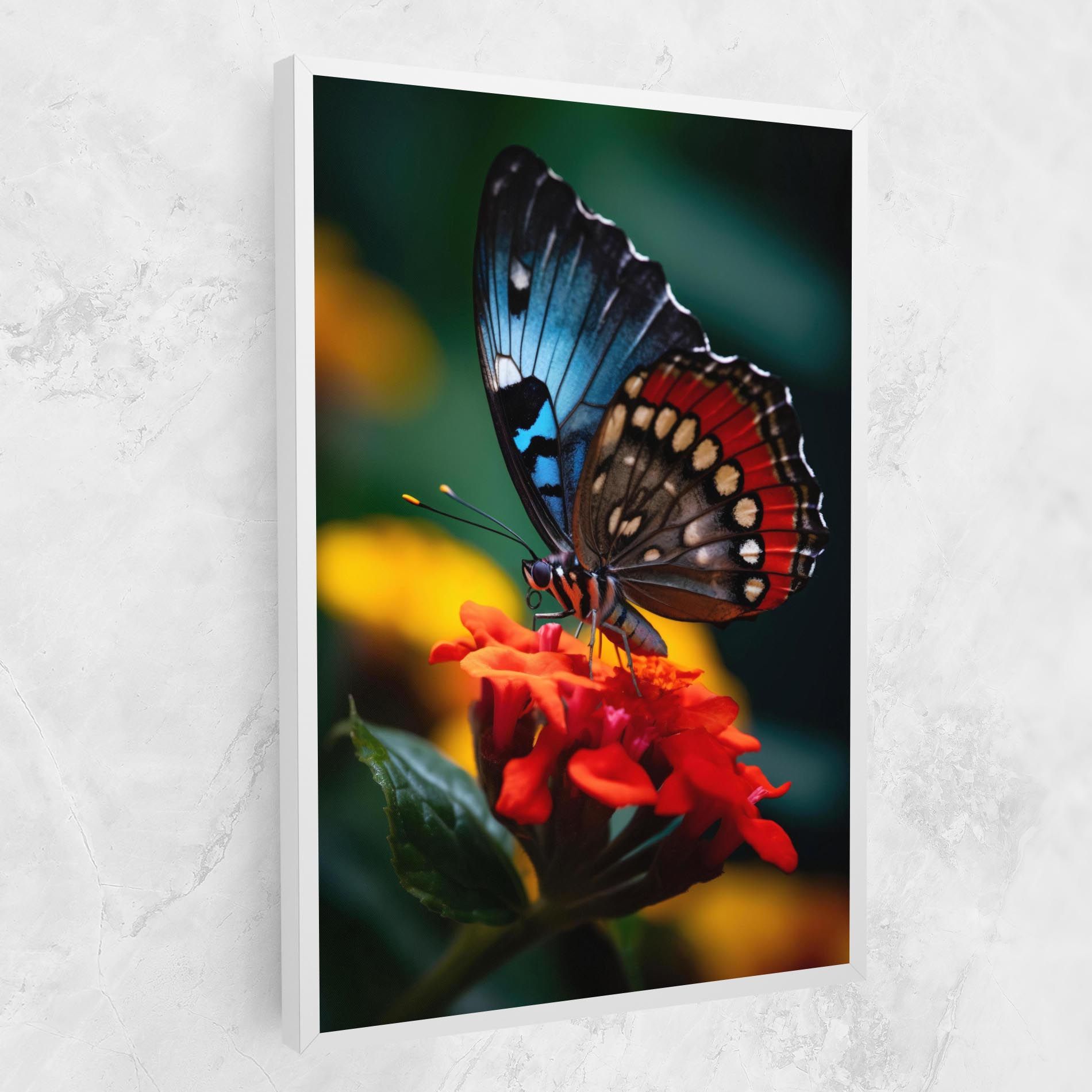 Blue Red Butterfly mockup 1